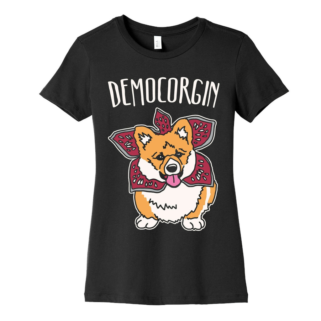 Democorgin Parody White Print Women's Cotton Tee Hoodie, Sweatshirt | CoreVibeTees.com (Image 5)