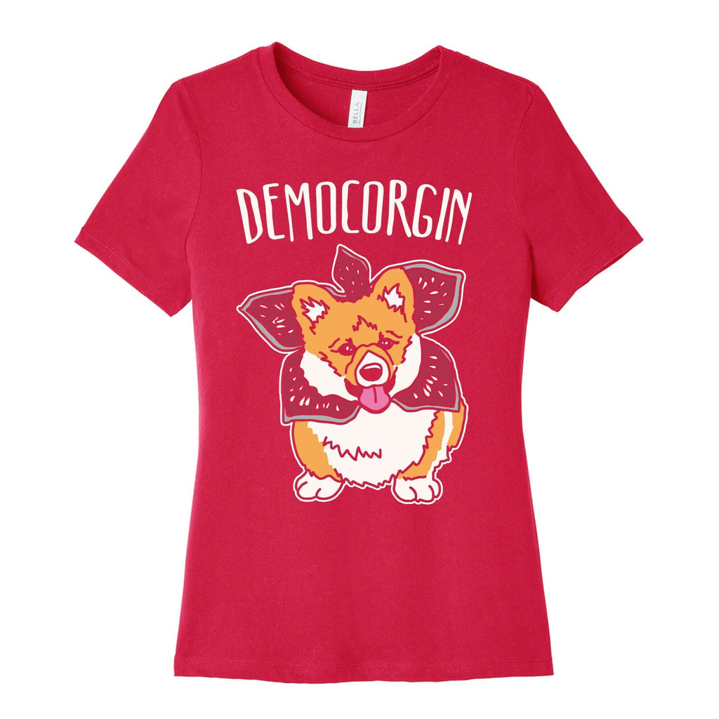 Democorgin Parody White Print Women's Cotton Tee Hoodie, Sweatshirt | CoreVibeTees.com (Image 2)