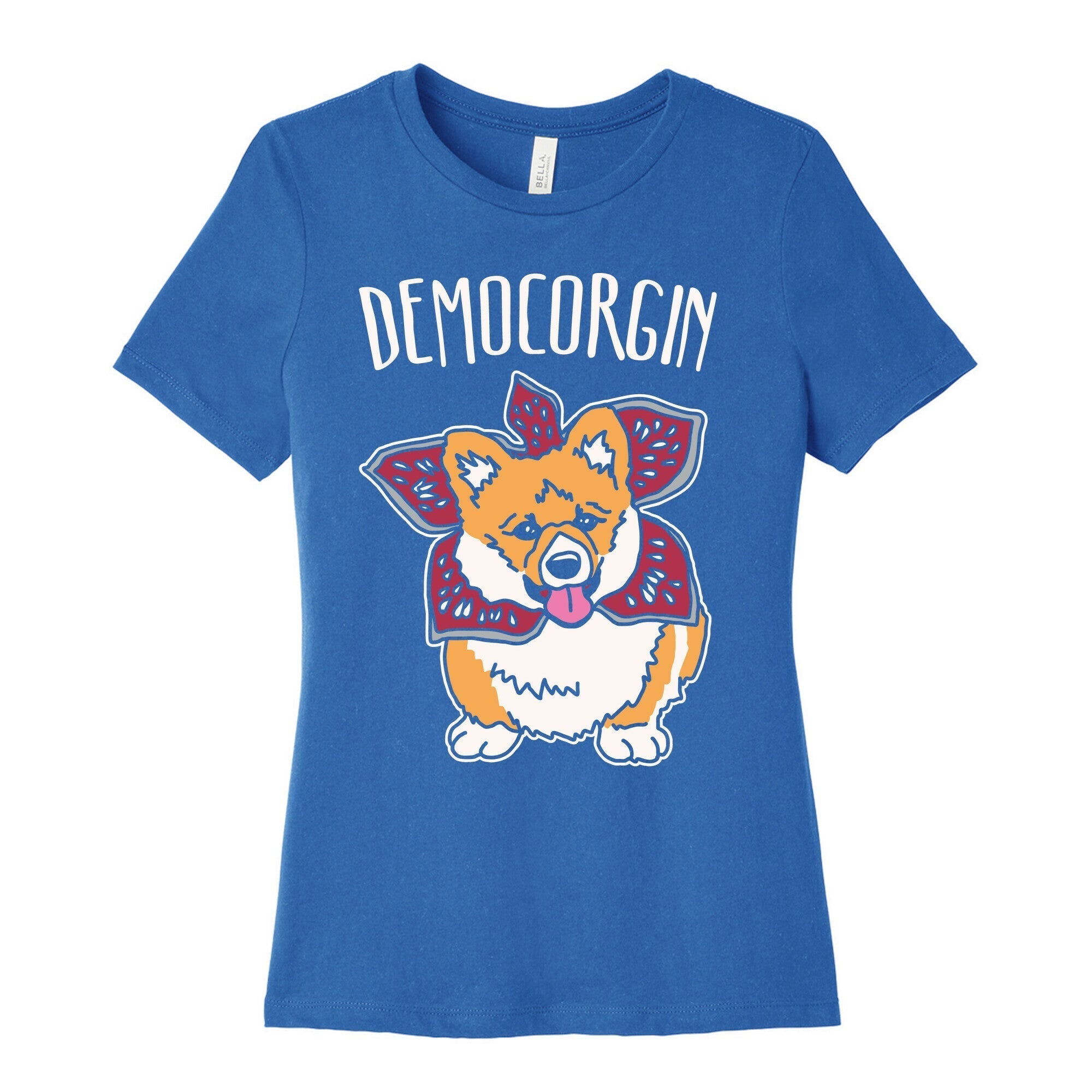 Democorgin Parody White Print Women's Cotton Tee Hoodie, Sweatshirt | CoreVibeTees.com (Image 3)