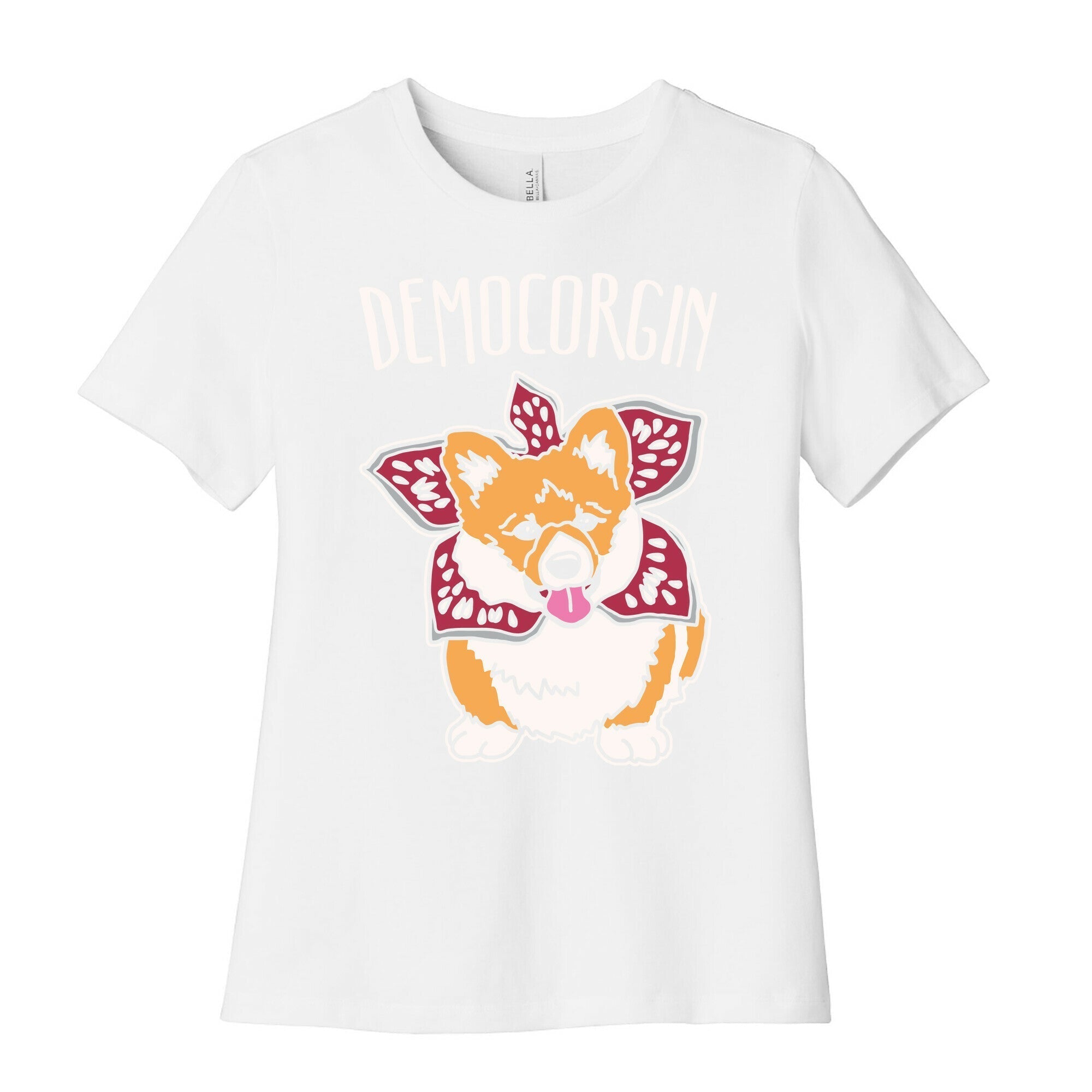 Democorgin Parody White Print Women's Cotton Tee Hoodie, Sweatshirt | CoreVibeTees.com (Image 4)
