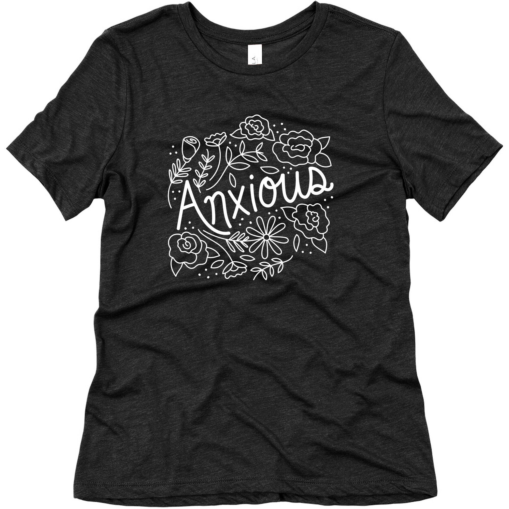 Anxious Florals Women's Triblend Tee Hoodie, Sweatshirt | CoreVibeTees.com (Image 1)