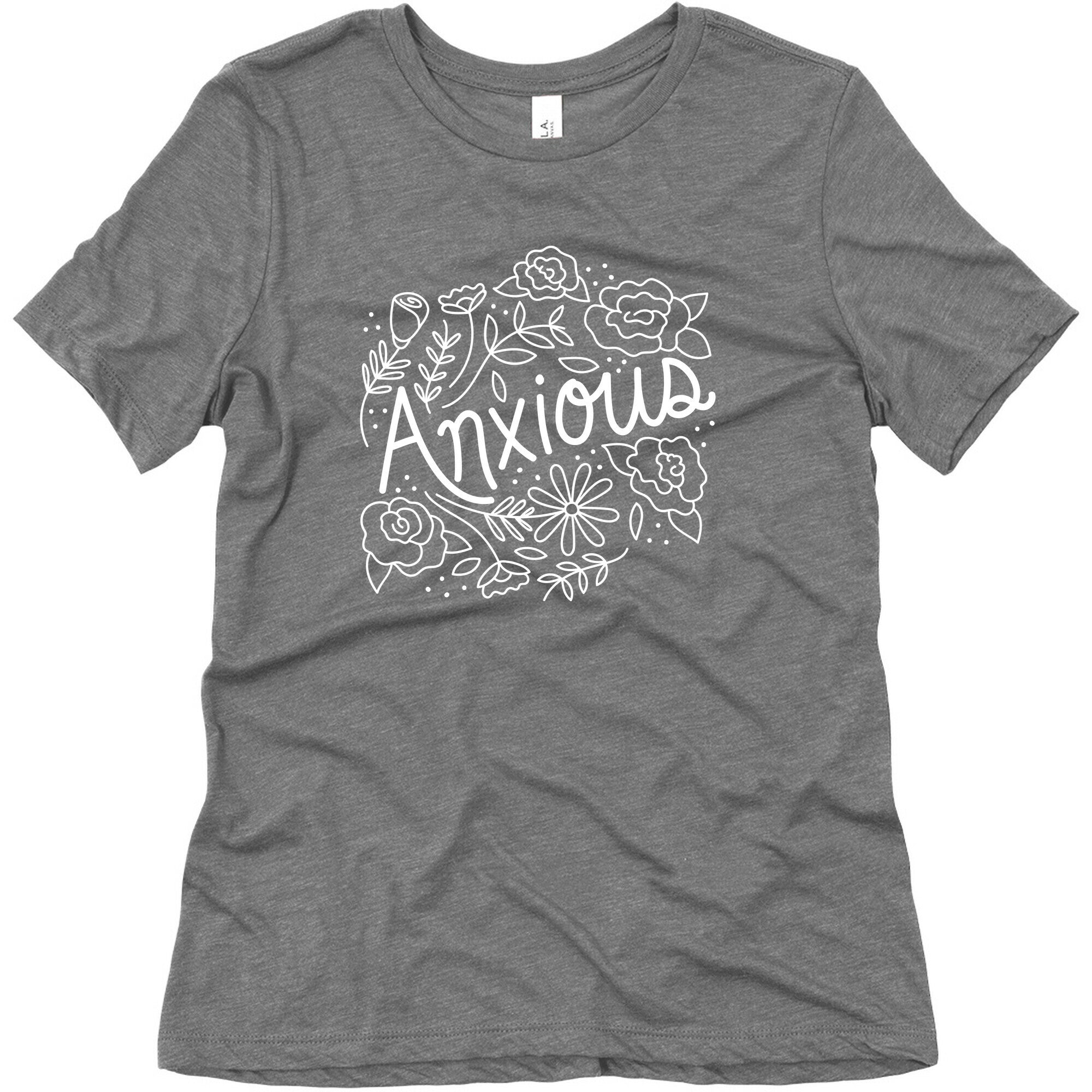 Anxious Florals Women's Triblend Tee Hoodie, Sweatshirt | CoreVibeTees.com (Image 4)