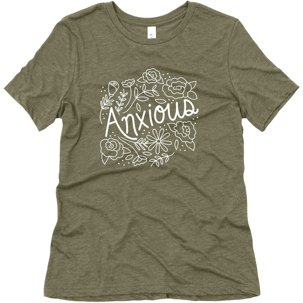 Anxious Florals Women's Triblend Tee Hoodie, Sweatshirt | CoreVibeTees.com (Image 5)