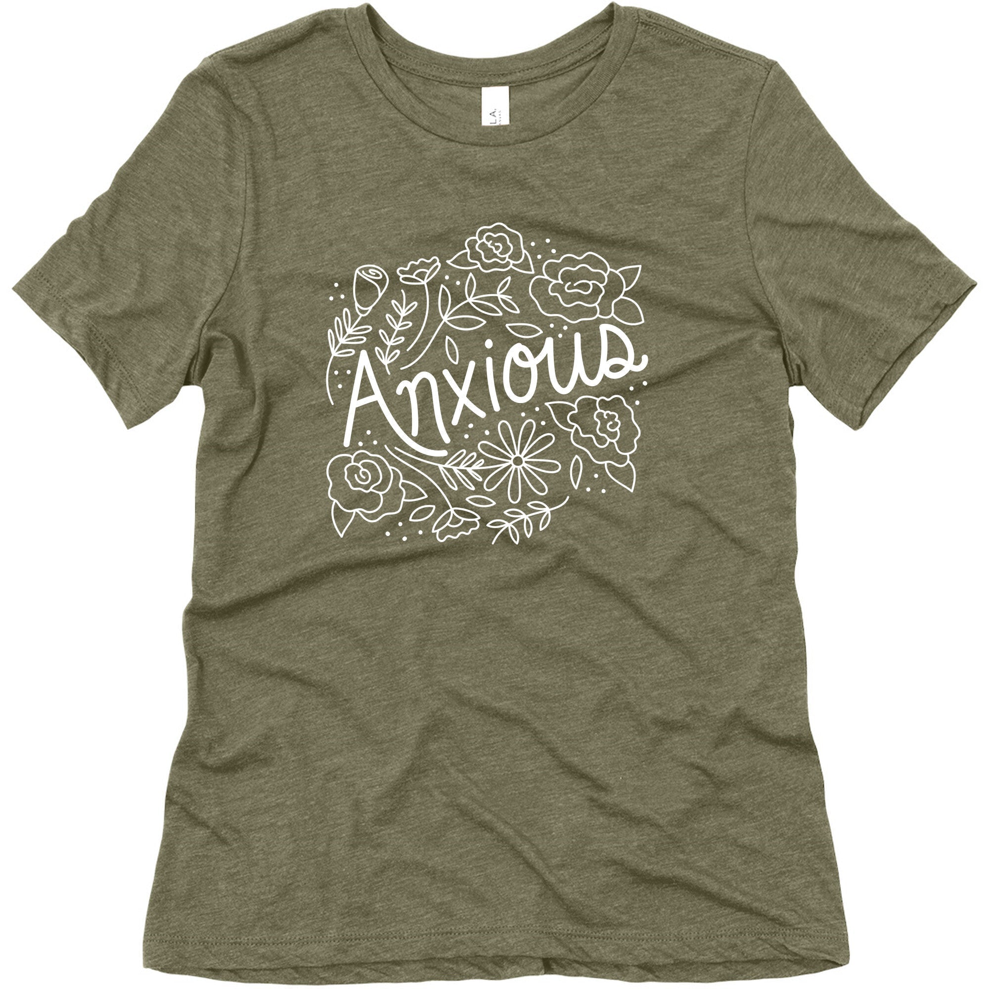 Anxious Florals Women's Triblend Tee Hoodie, Sweatshirt | CoreVibeTees.com (Image 5)