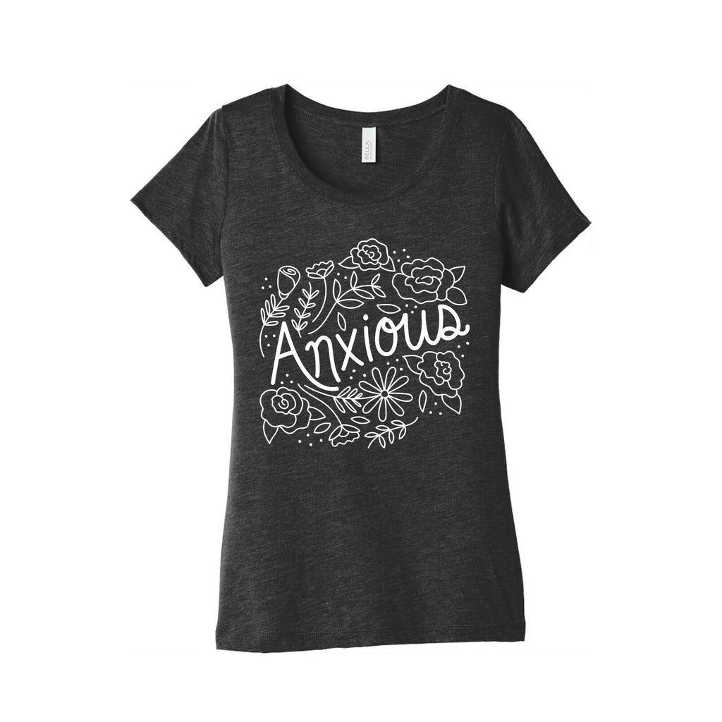 Anxious Florals Women's Triblend Tee Hoodie, Sweatshirt | CoreVibeTees.com (Image 2)