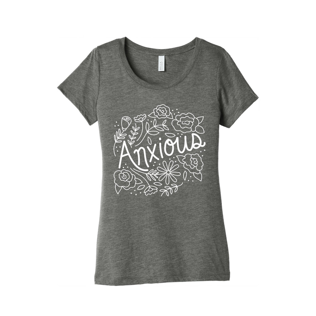 Anxious Florals Women's Triblend Tee Hoodie, Sweatshirt | CoreVibeTees.com (Image 3)