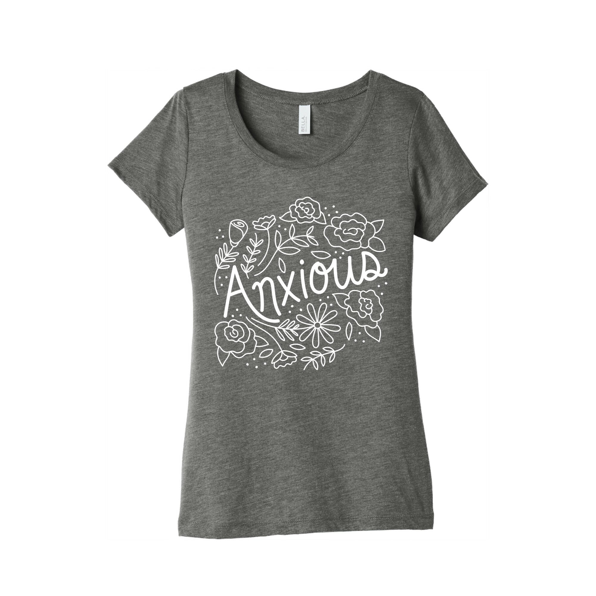 Anxious Florals Women's Triblend Tee Hoodie, Sweatshirt | CoreVibeTees.com (Image 3)
