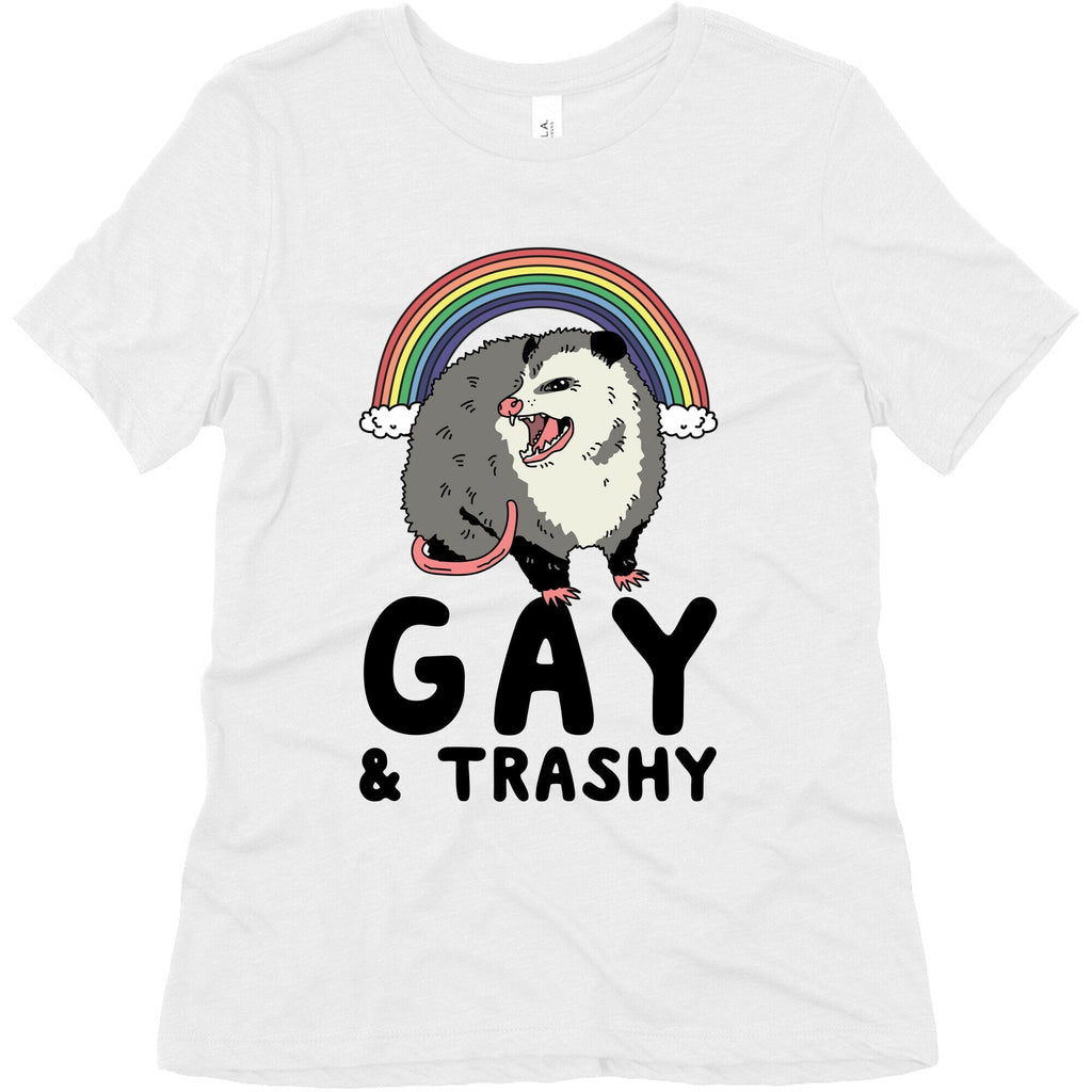 Gay and Trashy Possum Women's Triblend Tee Hoodie, Sweatshirt | CoreVibeTees.com (Image 2)