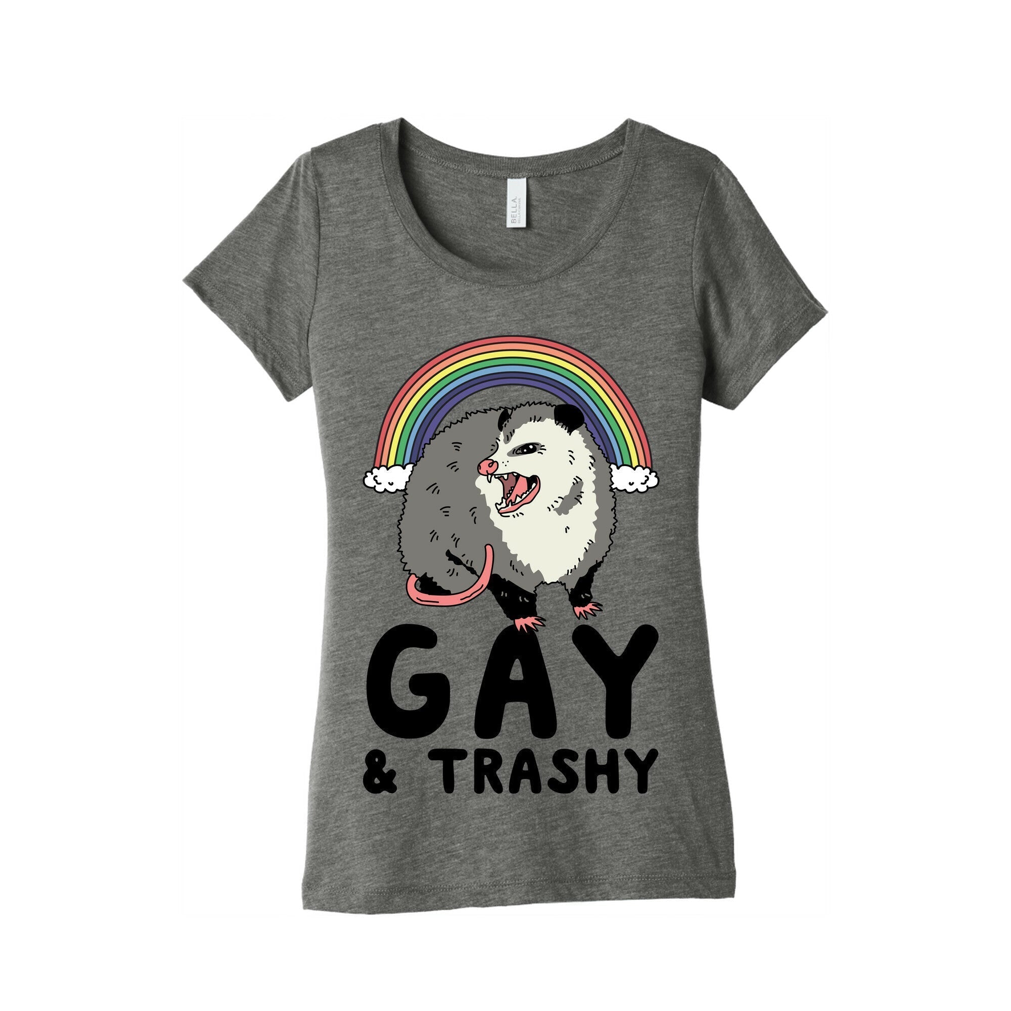 Gay and Trashy Possum Women's Triblend Tee Hoodie, Sweatshirt | CoreVibeTees.com (Image 1)