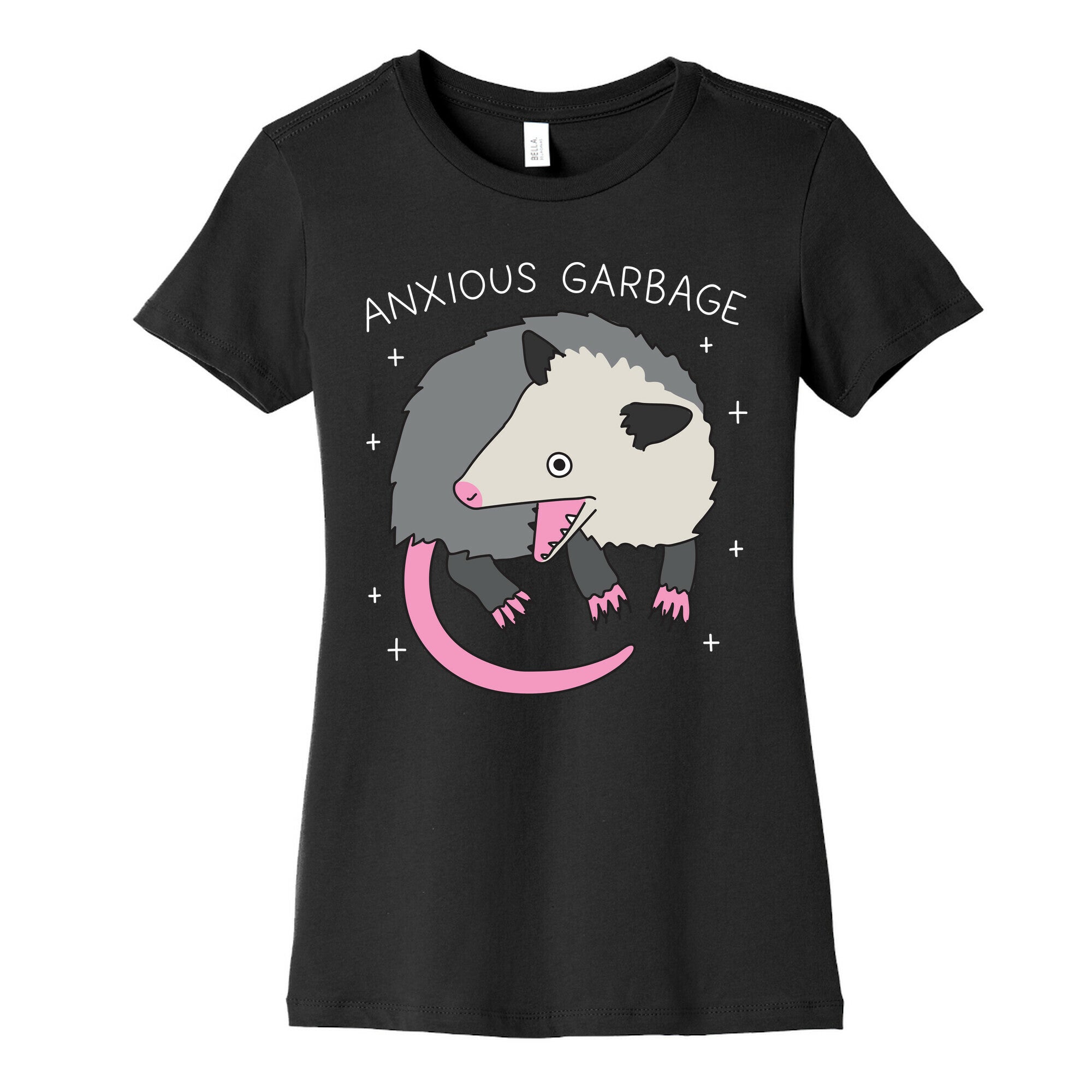 Anxious Garbage Opossum Women's Cotton Tee Hoodie, Sweatshirt | CoreVibeTees.com (Image 5)