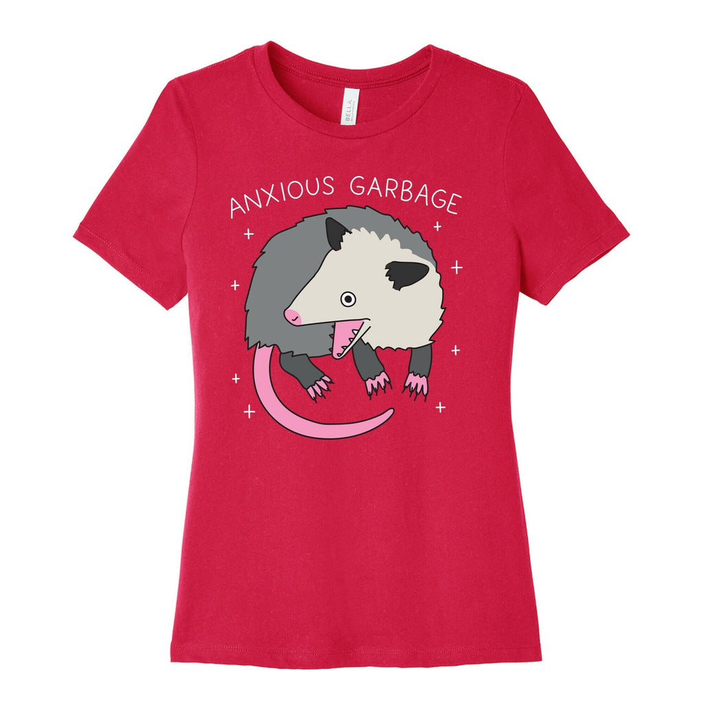 Anxious Garbage Opossum Women's Cotton Tee Hoodie, Sweatshirt | CoreVibeTees.com (Image 2)