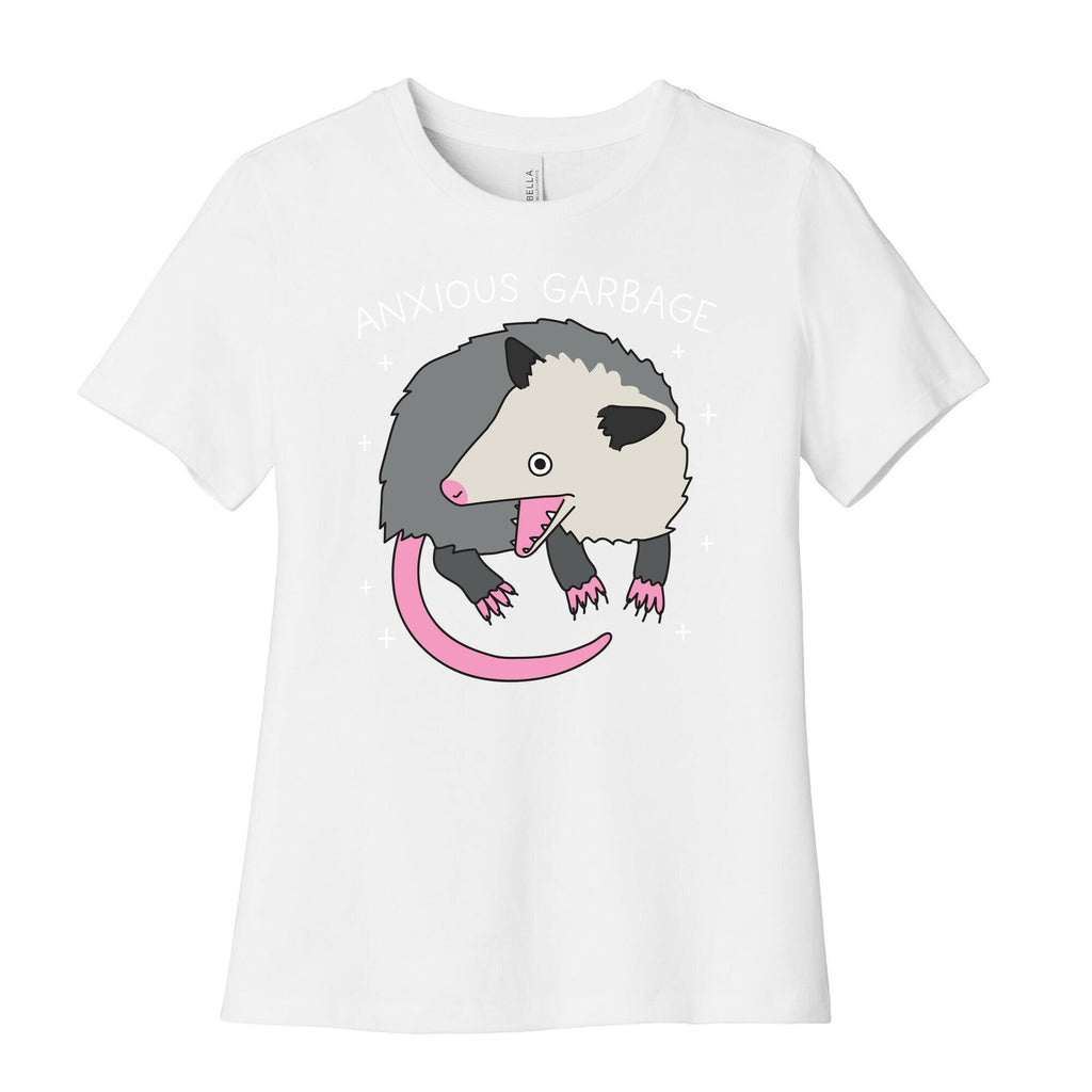 Anxious Garbage Opossum Women's Cotton Tee Hoodie, Sweatshirt | CoreVibeTees.com (Image 4)