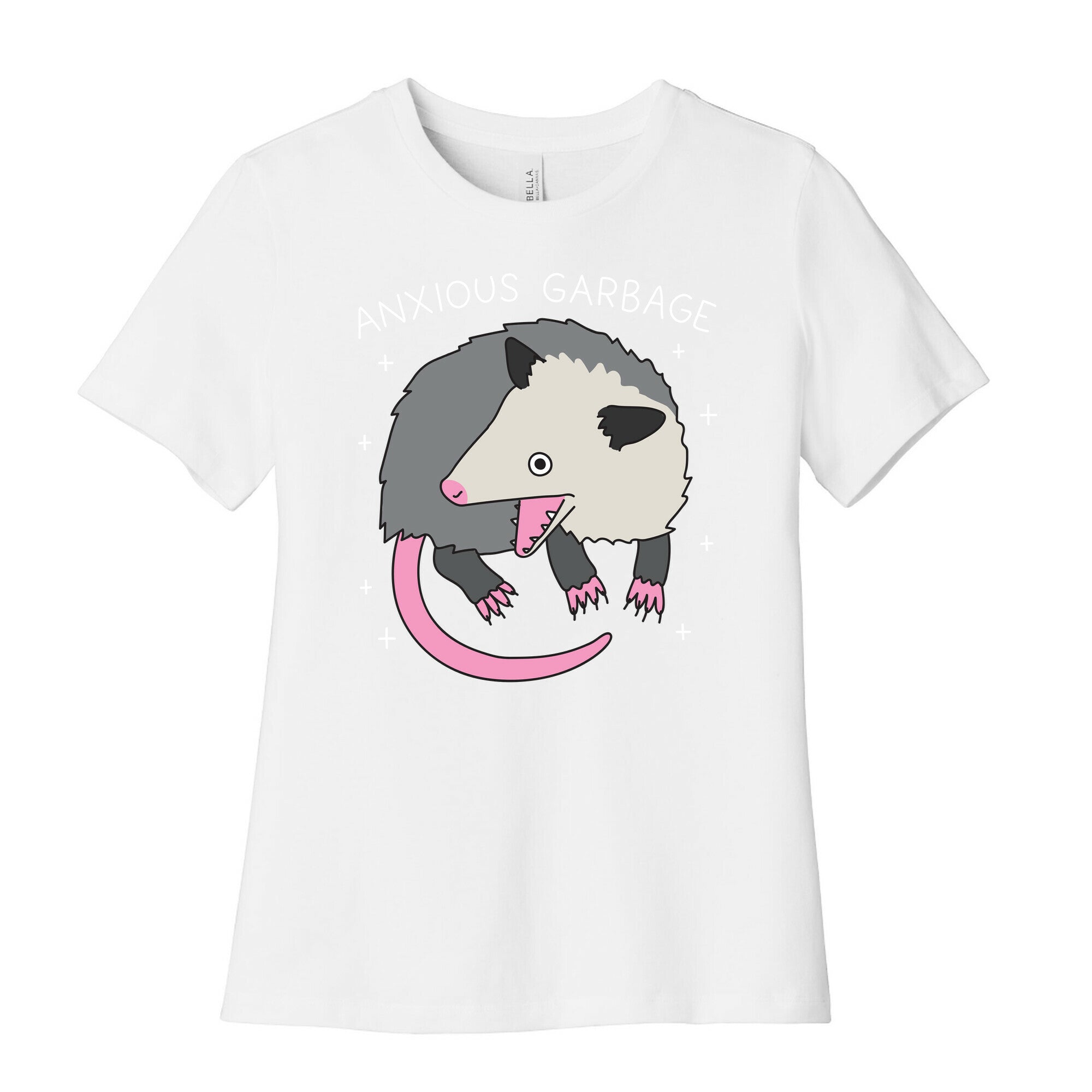 Anxious Garbage Opossum Women's Cotton Tee Hoodie, Sweatshirt | CoreVibeTees.com (Image 4)
