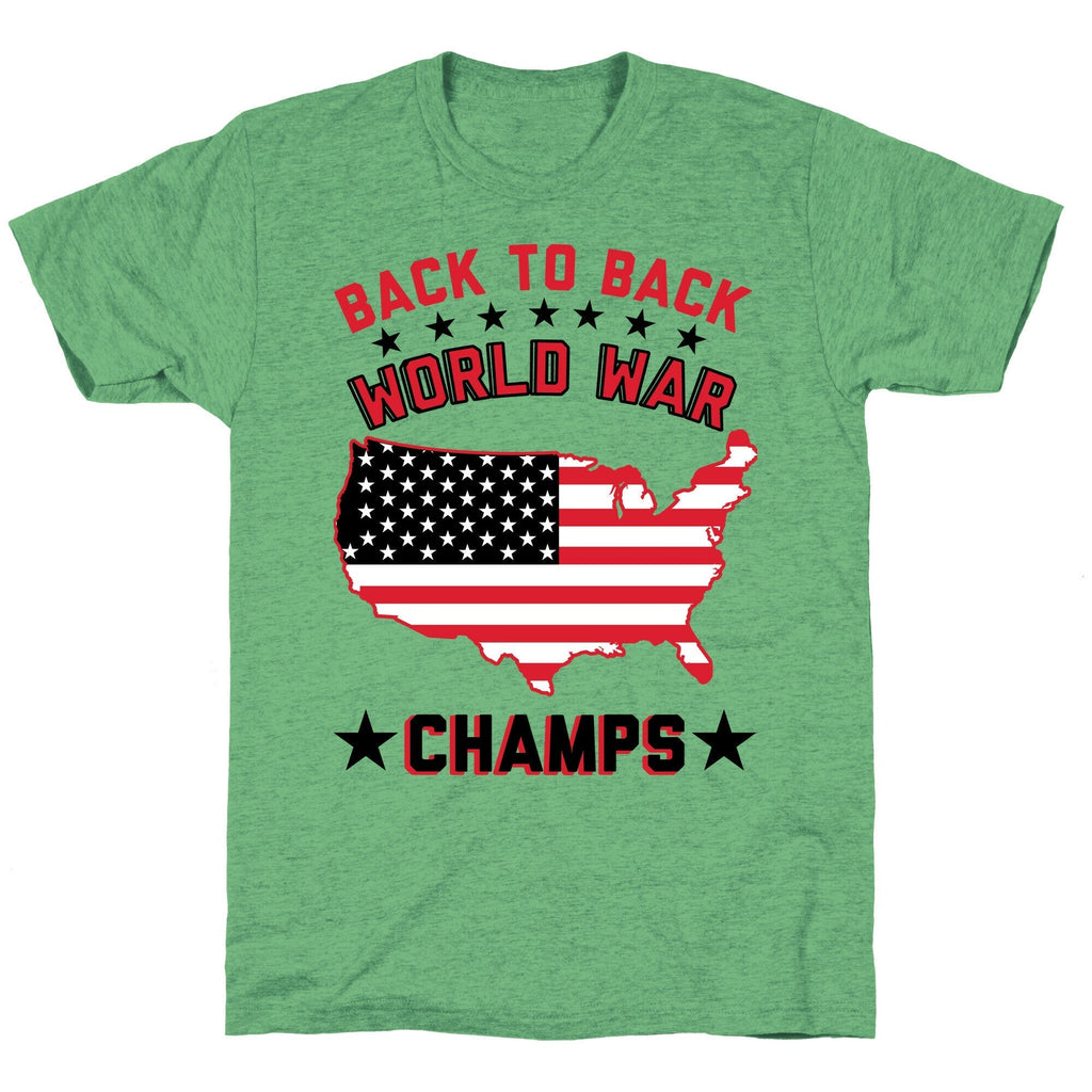 Back to Back World War Champs Unisex Triblend Tee Hoodie, Sweatshirt | CoreVibeTees.com (Image 1)