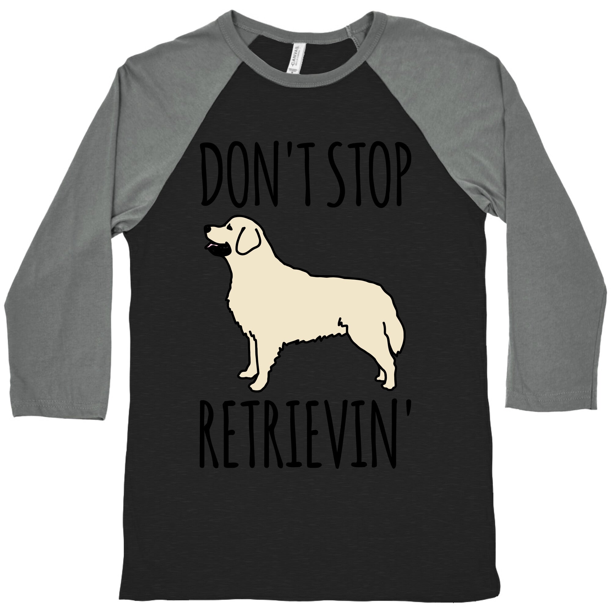 Don't Stop Retrievin' Golden Retriever Dog Parody Baseball Tee Hoodie, Sweatshirt | CoreVibeTees.com (Image 3)