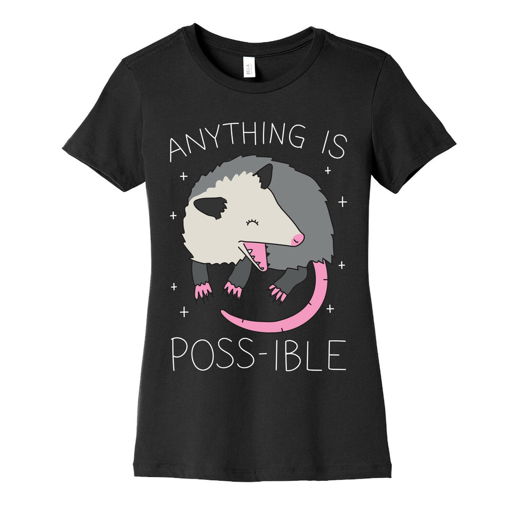 Anything Is Poss-ible Opossum Women's Cotton Tee Hoodie, Sweatshirt | CoreVibeTees.com (Image 5)