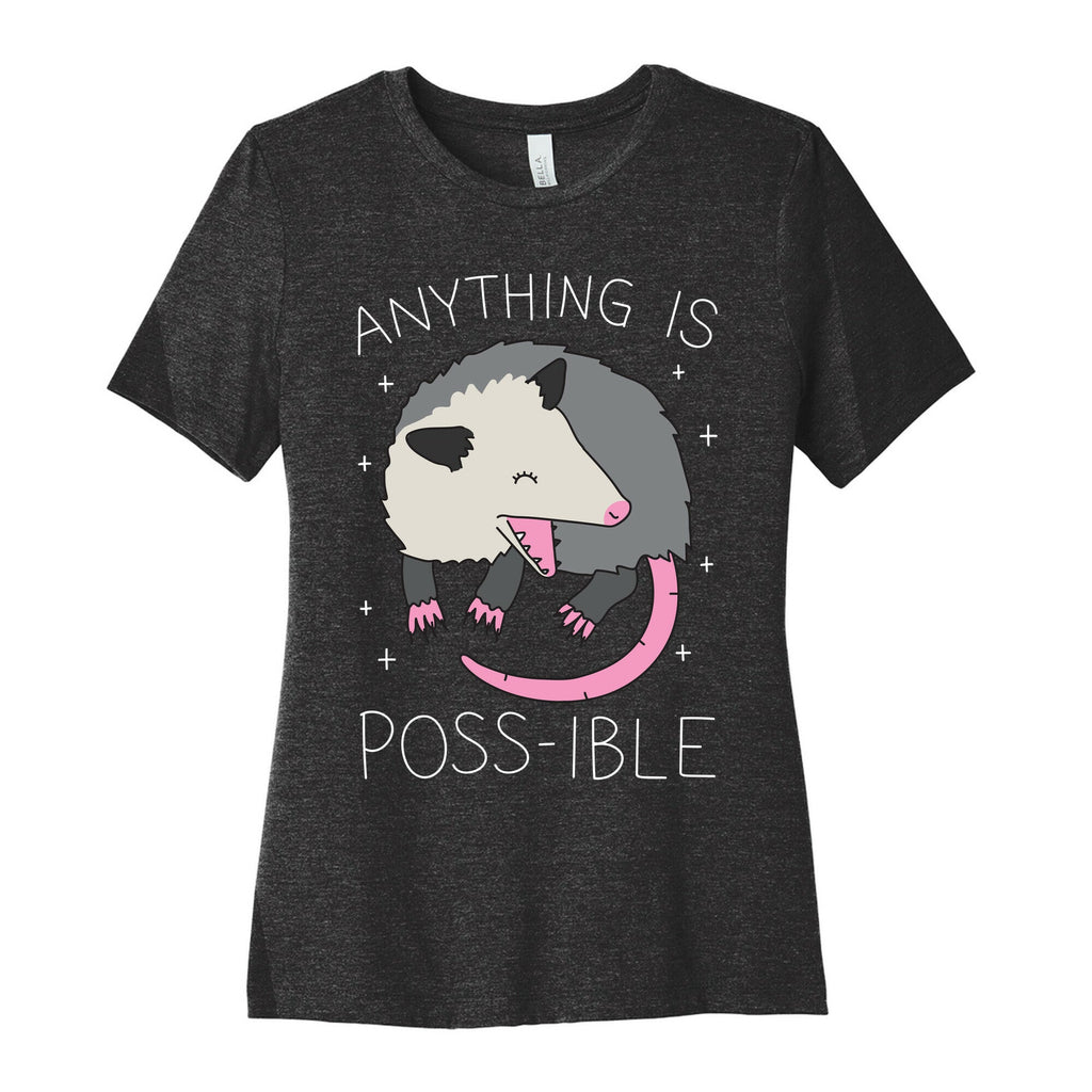 Anything Is Poss-ible Opossum Women's Cotton Tee Hoodie, Sweatshirt | CoreVibeTees.com (Image 1)