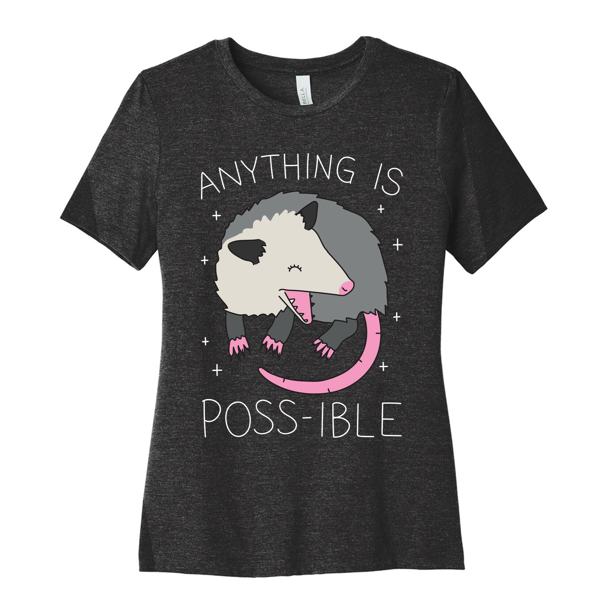 Anything Is Poss-ible Opossum Women's Cotton Tee Hoodie, Sweatshirt | CoreVibeTees.com (Image 1)