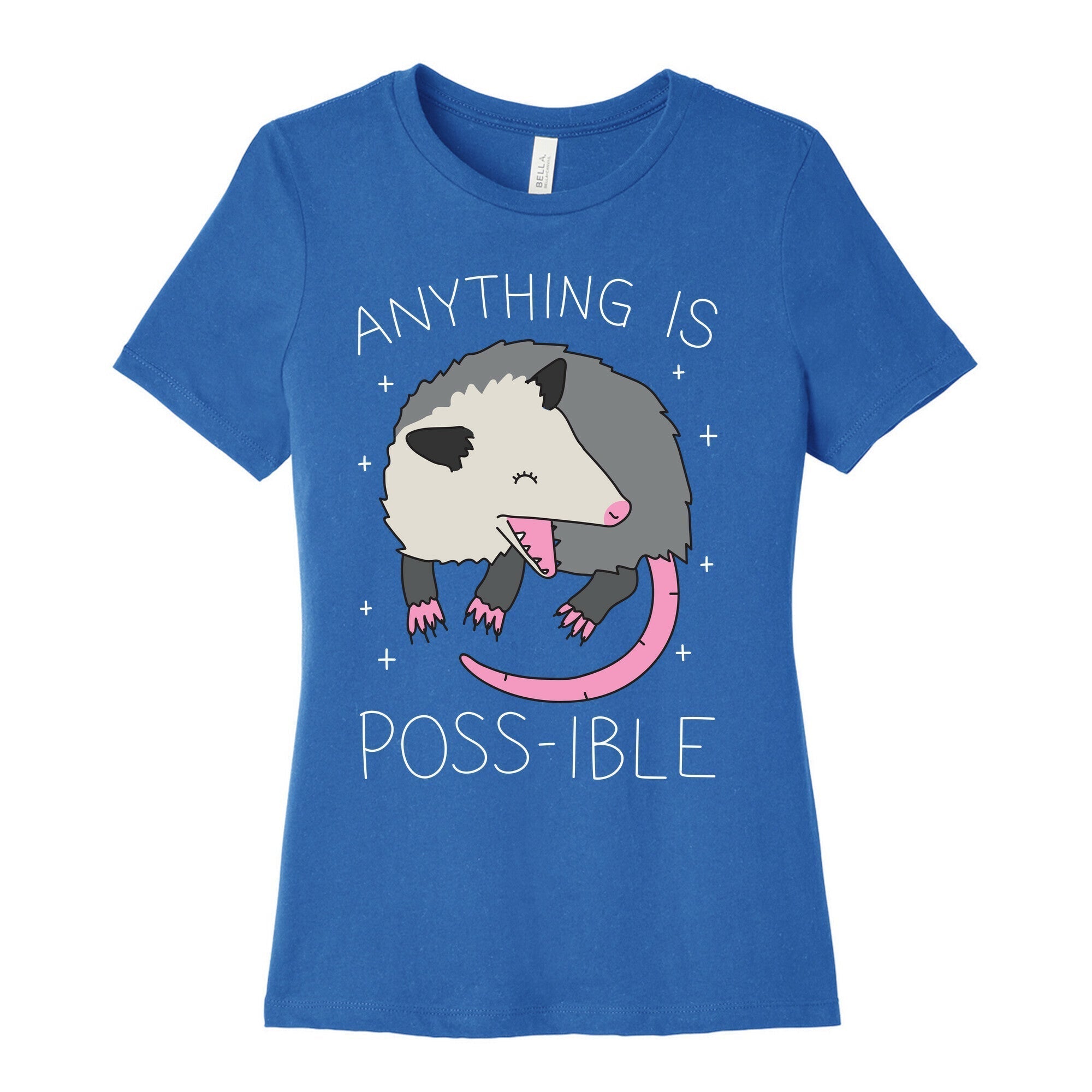 Anything Is Poss-ible Opossum Women's Cotton Tee Hoodie, Sweatshirt | CoreVibeTees.com (Image 3)