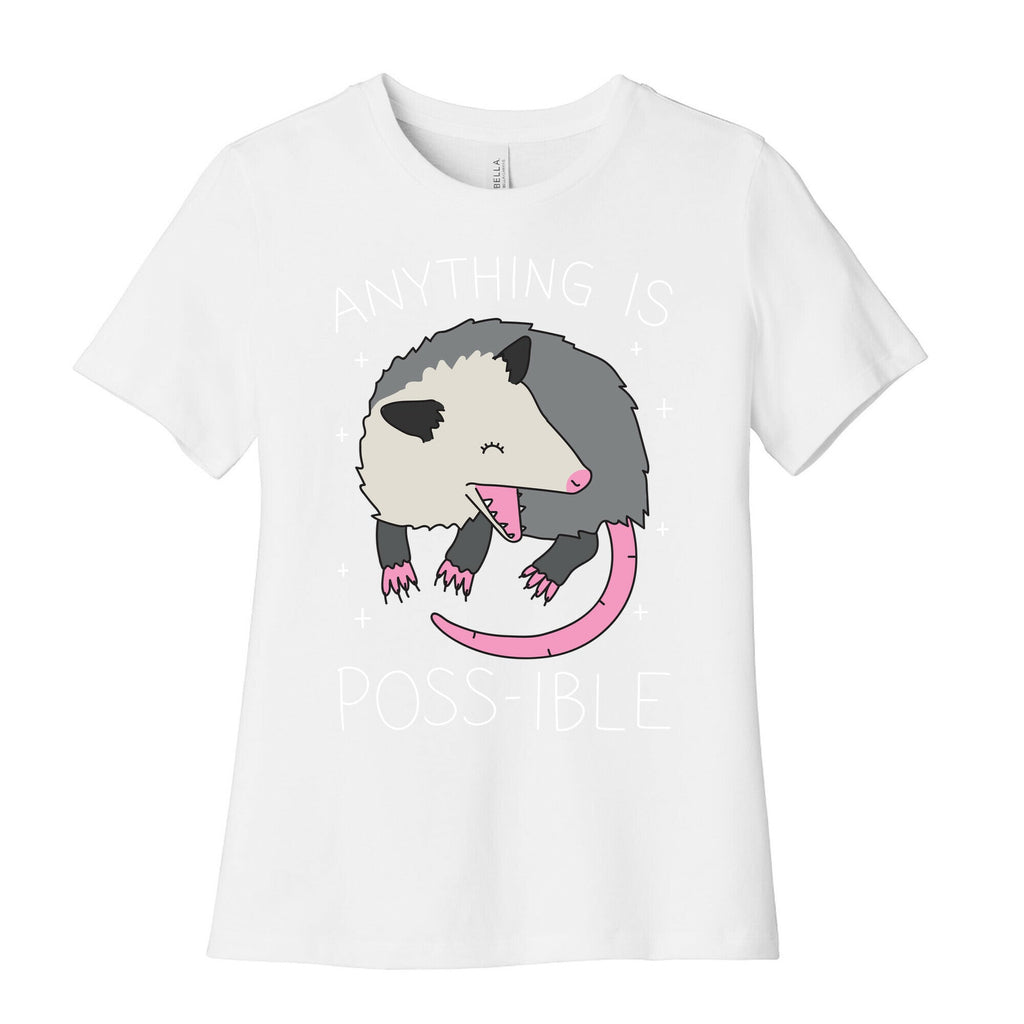 Anything Is Poss-ible Opossum Women's Cotton Tee Hoodie, Sweatshirt | CoreVibeTees.com (Image 4)