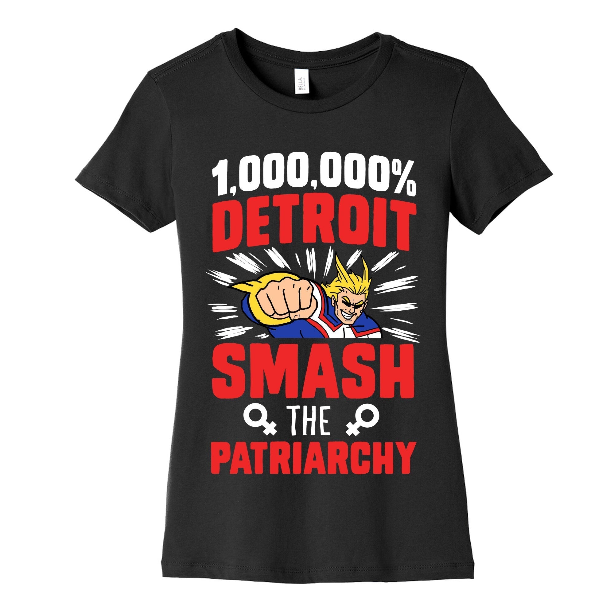 All Might Smash the Patriarchy (1000000 Detroit Smach) Women's Cotton Tee Hoodie, Sweatshirt | CoreVibeTees.com (Image 5)