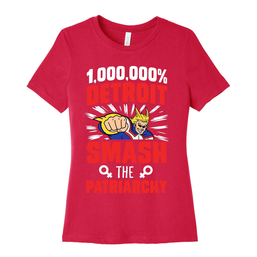 All Might Smash the Patriarchy (1000000 Detroit Smach) Women's Cotton Tee Hoodie, Sweatshirt | CoreVibeTees.com (Image 2)