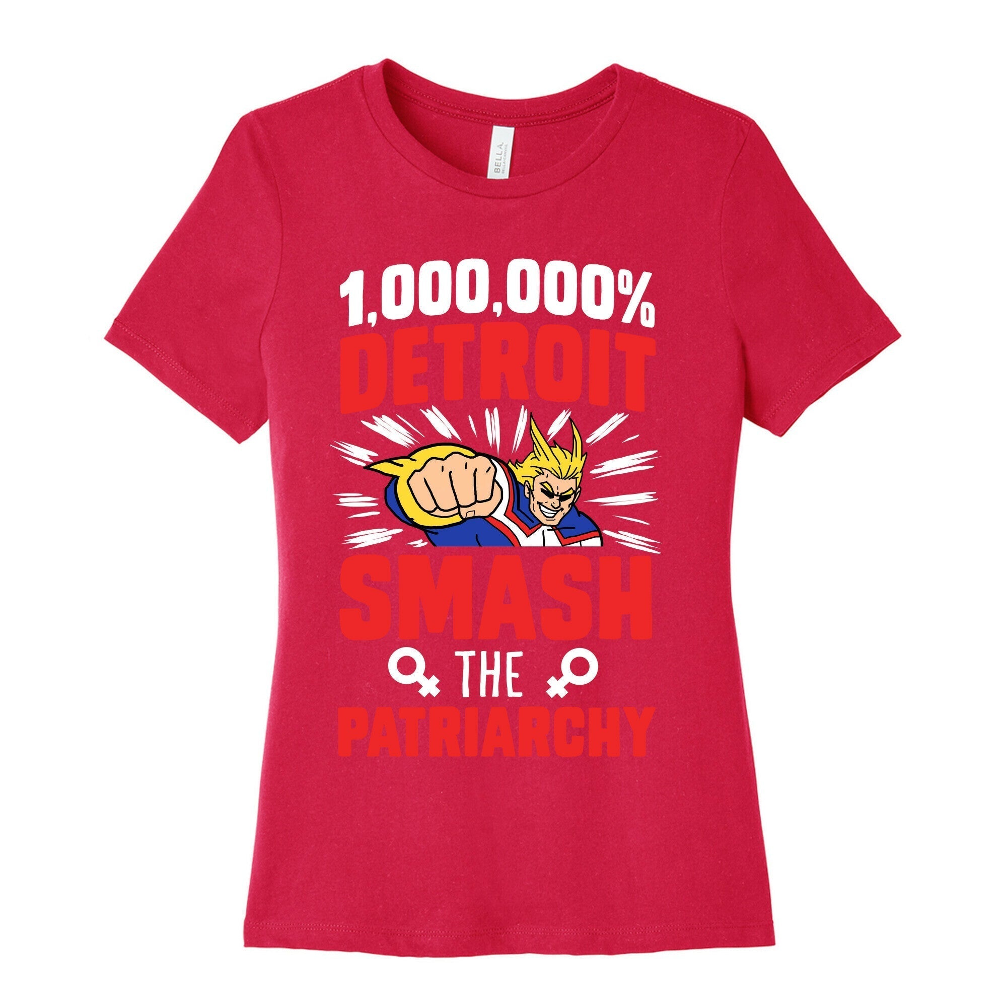 All Might Smash the Patriarchy (1000000 Detroit Smach) Women's Cotton Tee Hoodie, Sweatshirt | CoreVibeTees.com (Image 2)