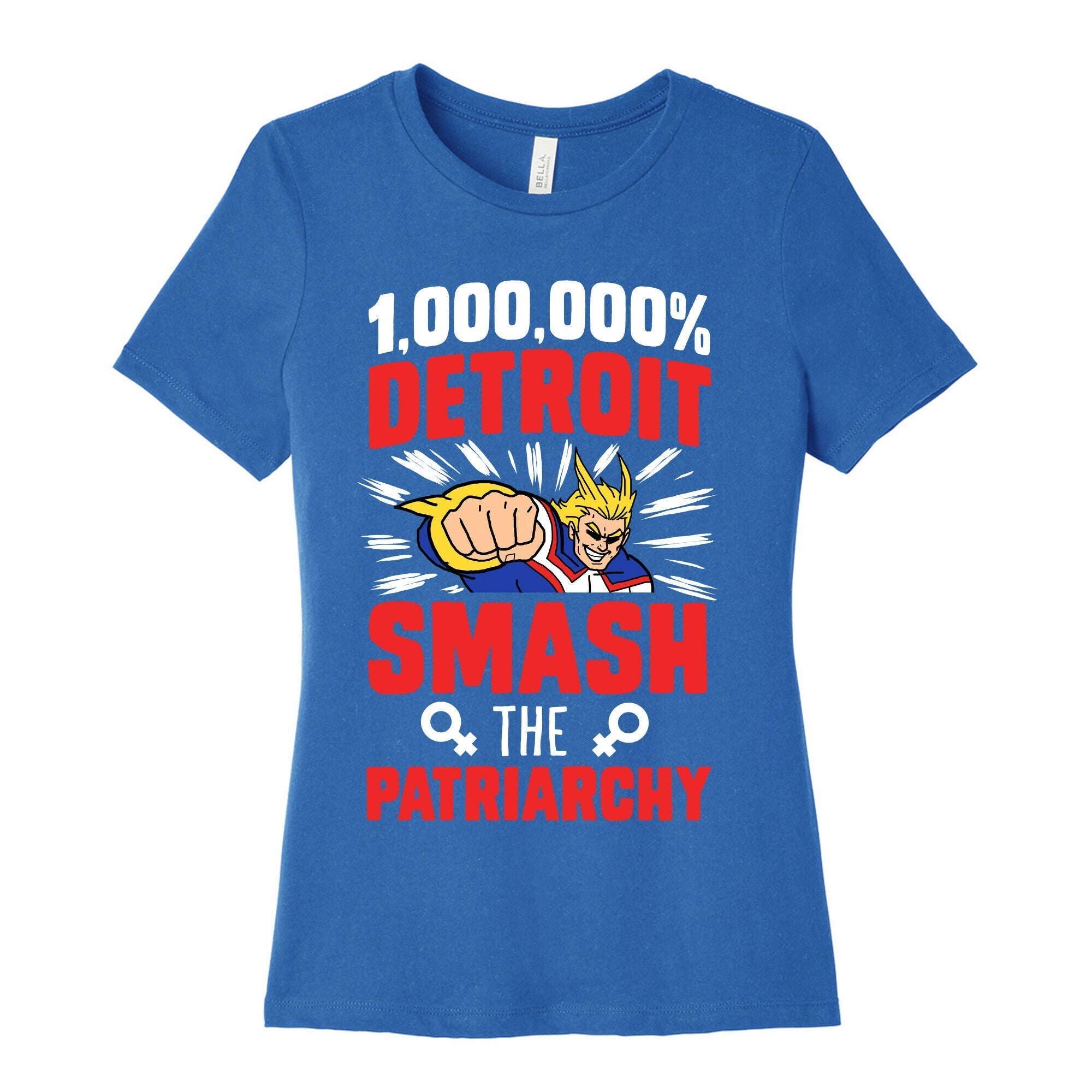 All Might Smash the Patriarchy (1000000 Detroit Smach) Women's Cotton Tee Hoodie, Sweatshirt | CoreVibeTees.com (Image 3)