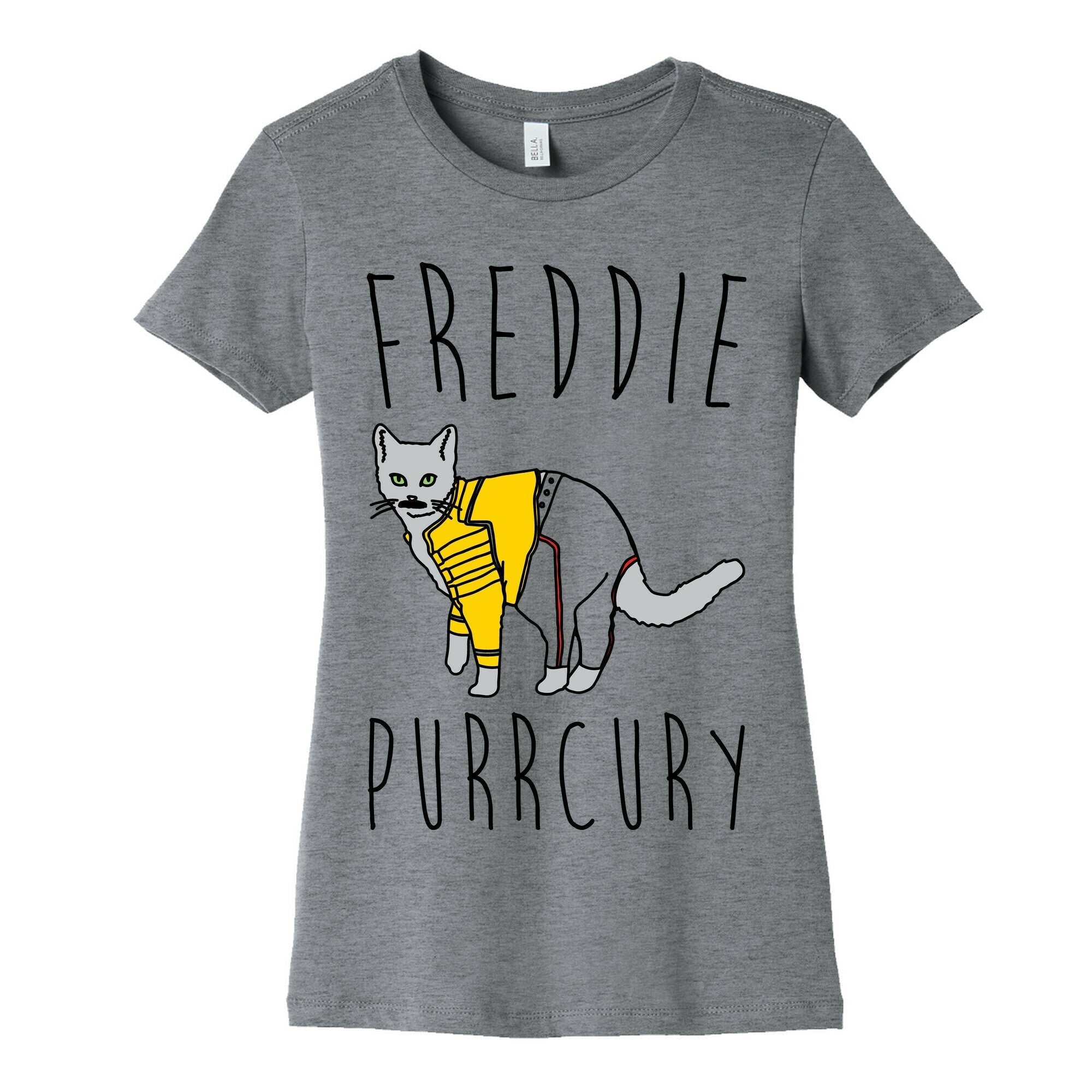 Freddie Purrcury Cat Parody Women's Cotton Tee Hoodie, Sweatshirt | CoreVibeTees.com (Image 2)
