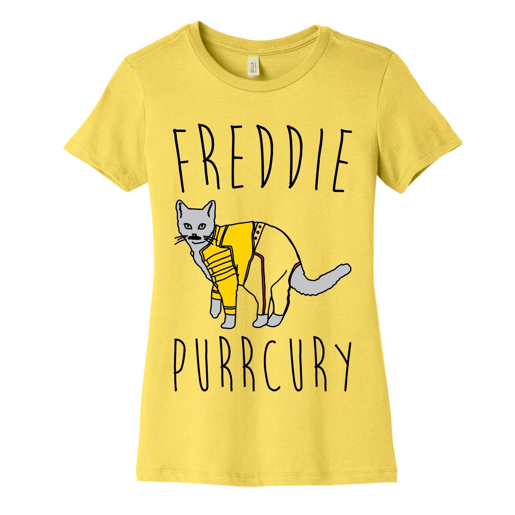 Freddie Purrcury Cat Parody Women's Cotton Tee Hoodie, Sweatshirt | CoreVibeTees.com (Image 3)