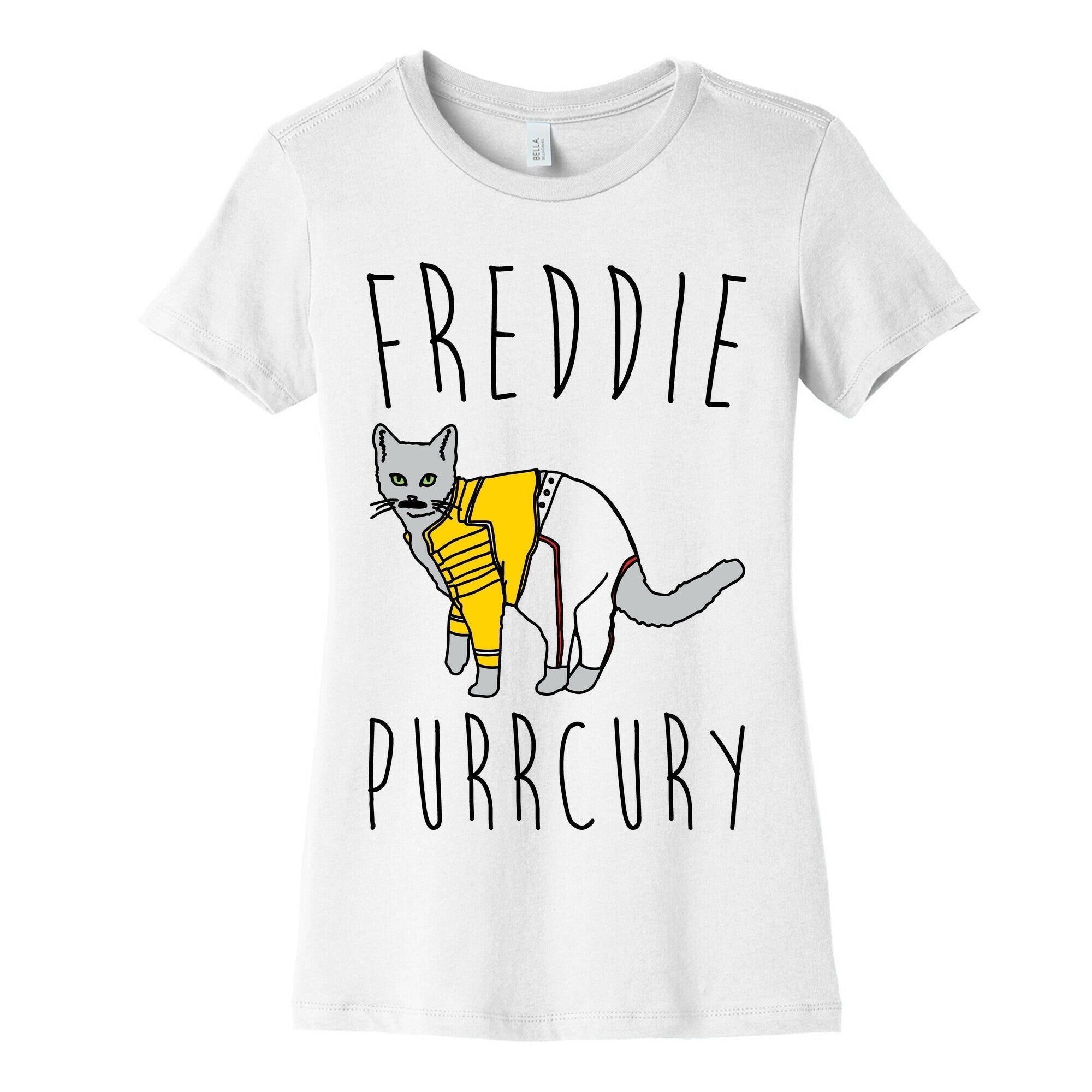 Freddie Purrcury Cat Parody Women's Cotton Tee Hoodie, Sweatshirt | CoreVibeTees.com (Image 4)