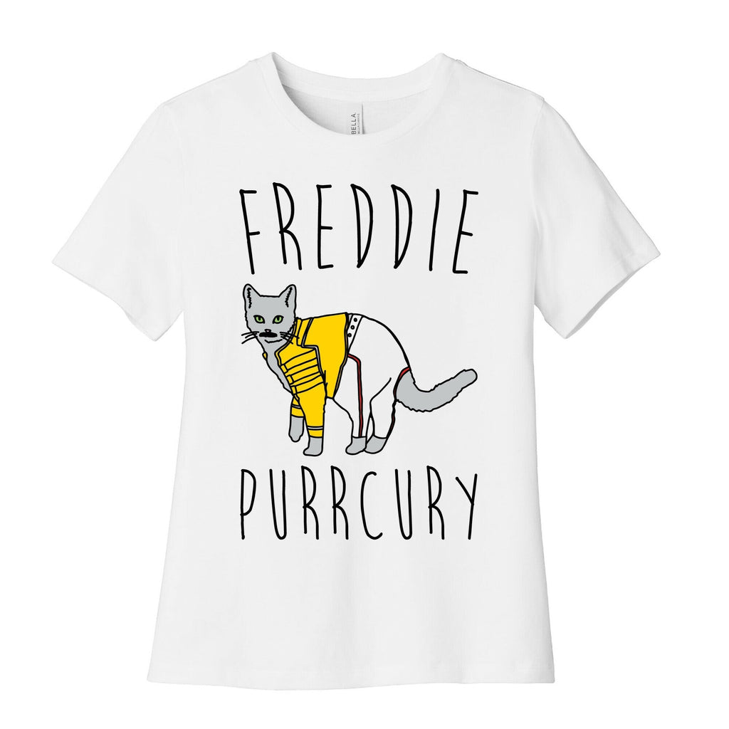Freddie Purrcury Cat Parody Women's Cotton Tee Hoodie, Sweatshirt | CoreVibeTees.com (Image 1)