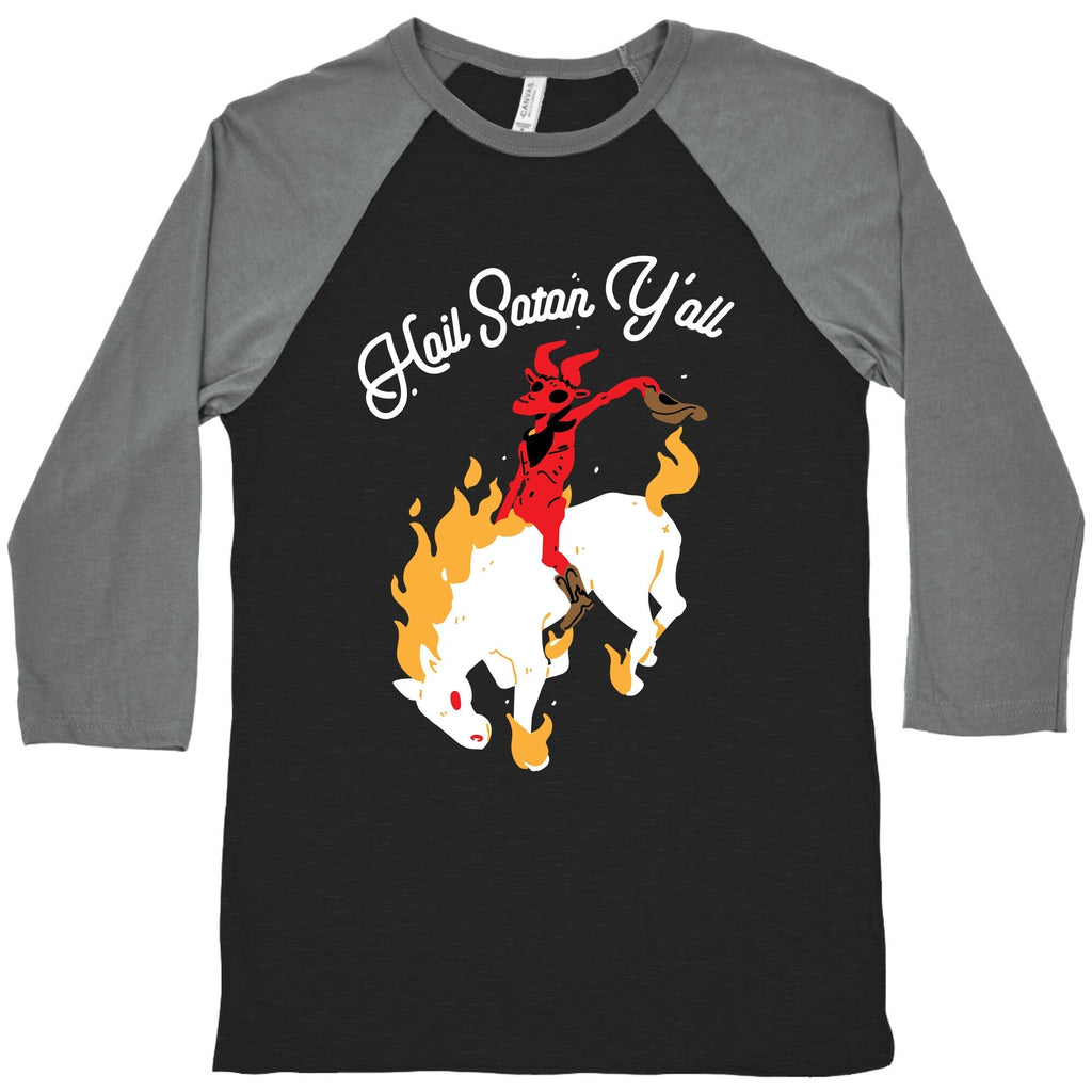 Hail Satan Y'all Baseball Tee Hoodie, Sweatshirt | CoreVibeTees.com (Image 1)