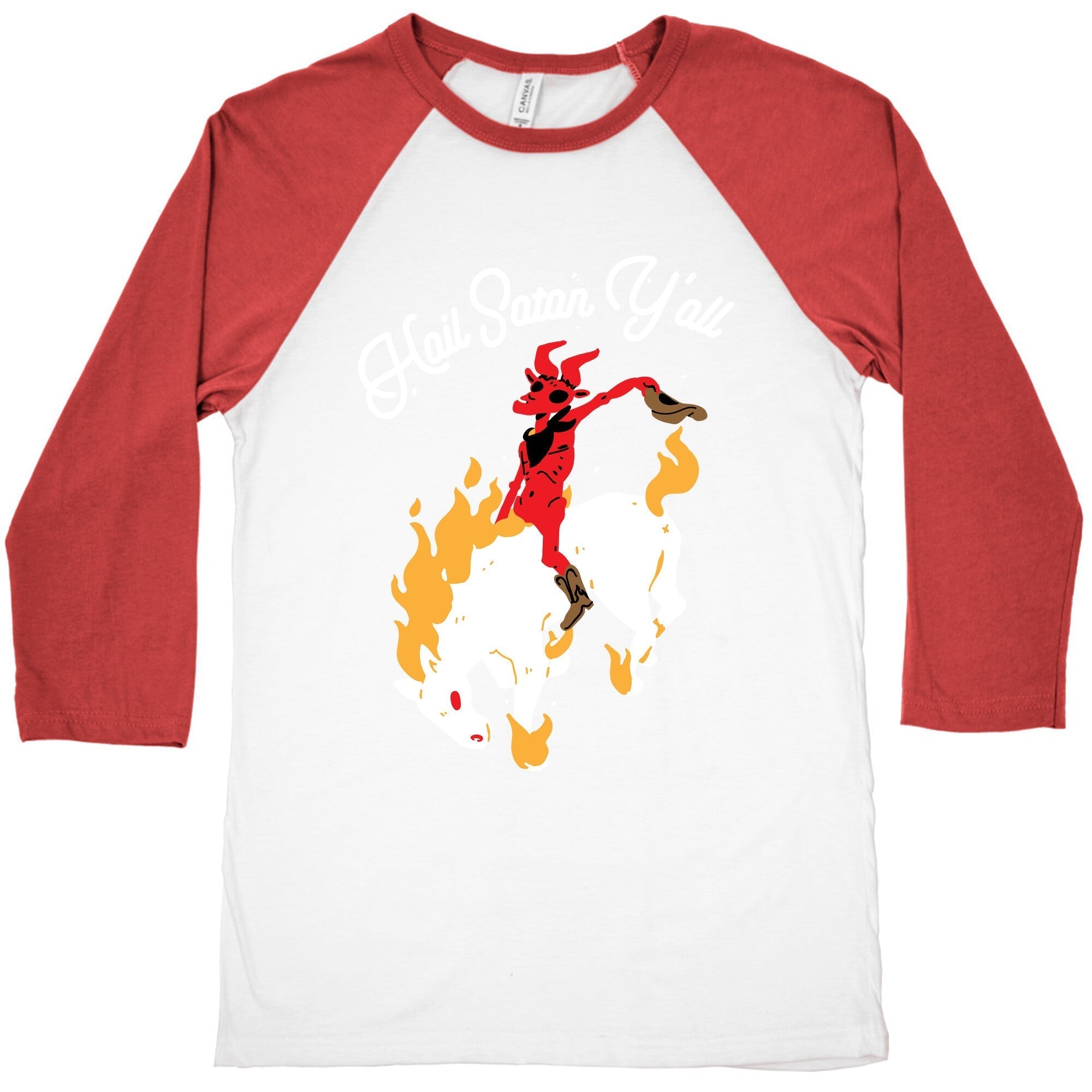 Hail Satan Y'all Baseball Tee Hoodie, Sweatshirt | CoreVibeTees.com (Image 4)