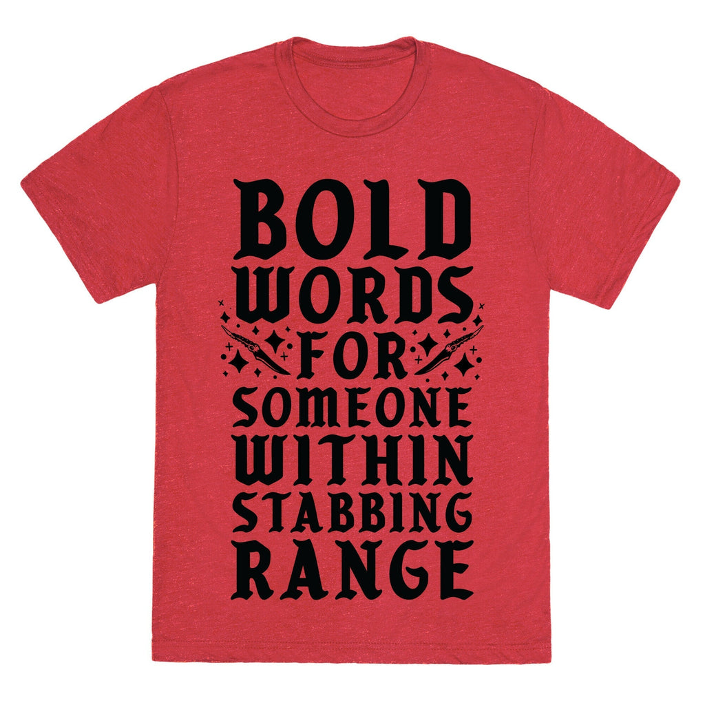 Bold Words For Someone Within Stabbing Range Unisex Triblend Tee Hoodie, Sweatshirt | CoreVibeTees.com (Image 3)