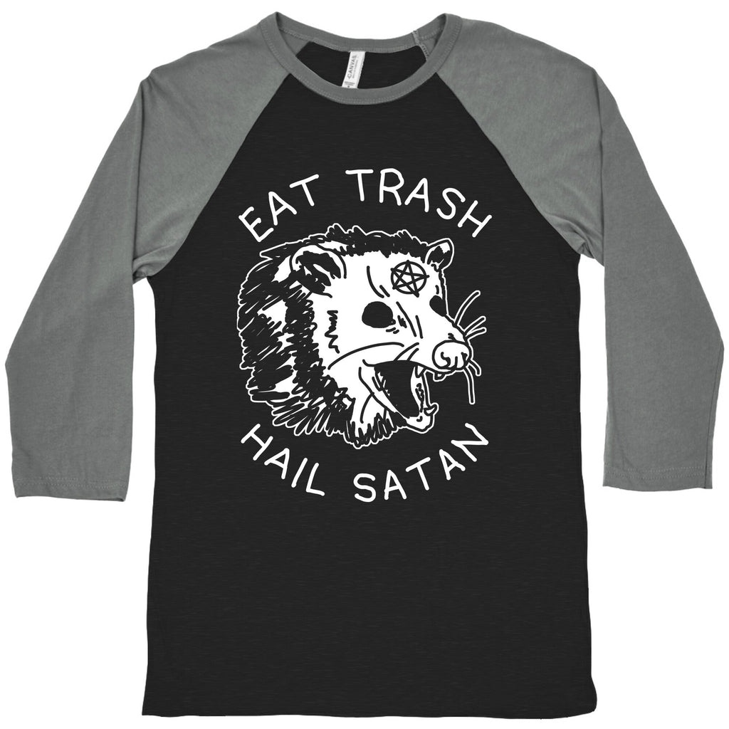 Eat Trash Hail Satan Possum Baseball Tee Hoodie, Sweatshirt | CoreVibeTees.com (Image 1)