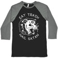 Eat Trash Hail Satan Possum Baseball Tee Hoodie, Sweatshirt | CoreVibeTees.com (Image 1)
