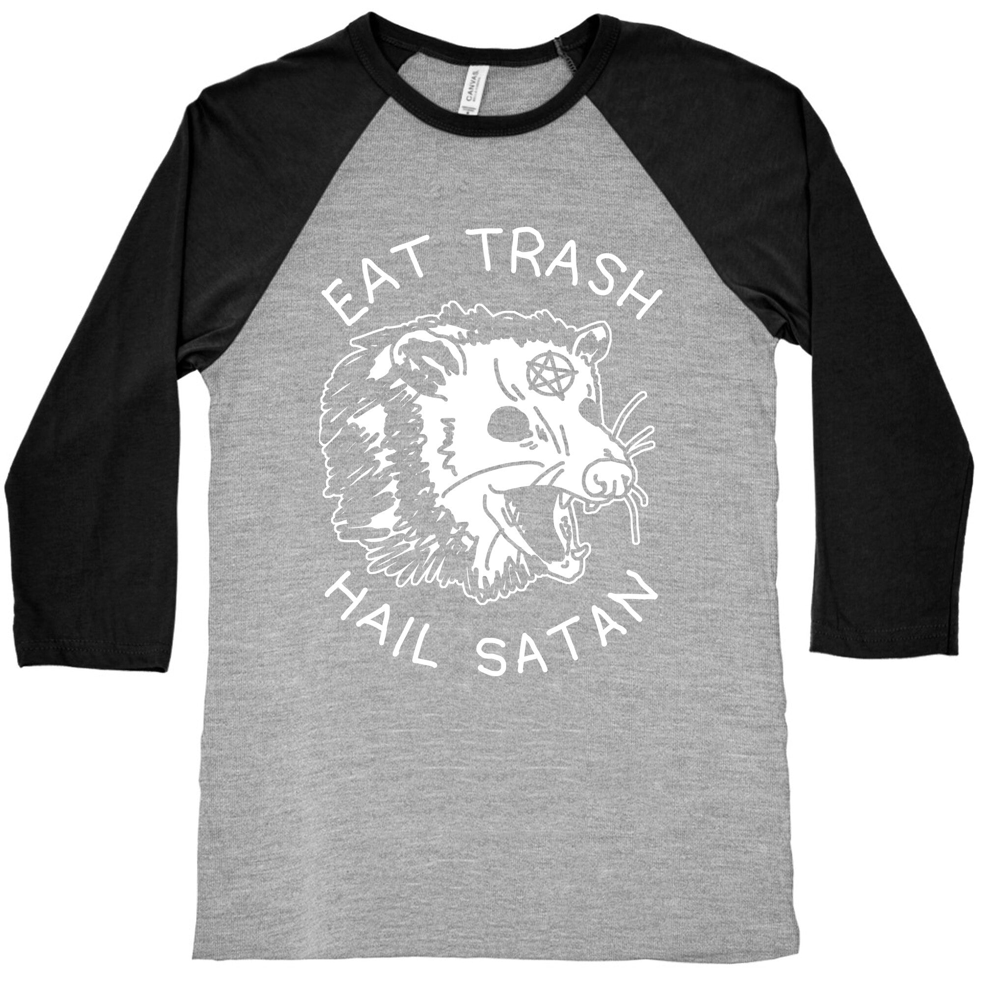 Eat Trash Hail Satan Possum Baseball Tee Hoodie, Sweatshirt | CoreVibeTees.com (Image 2)