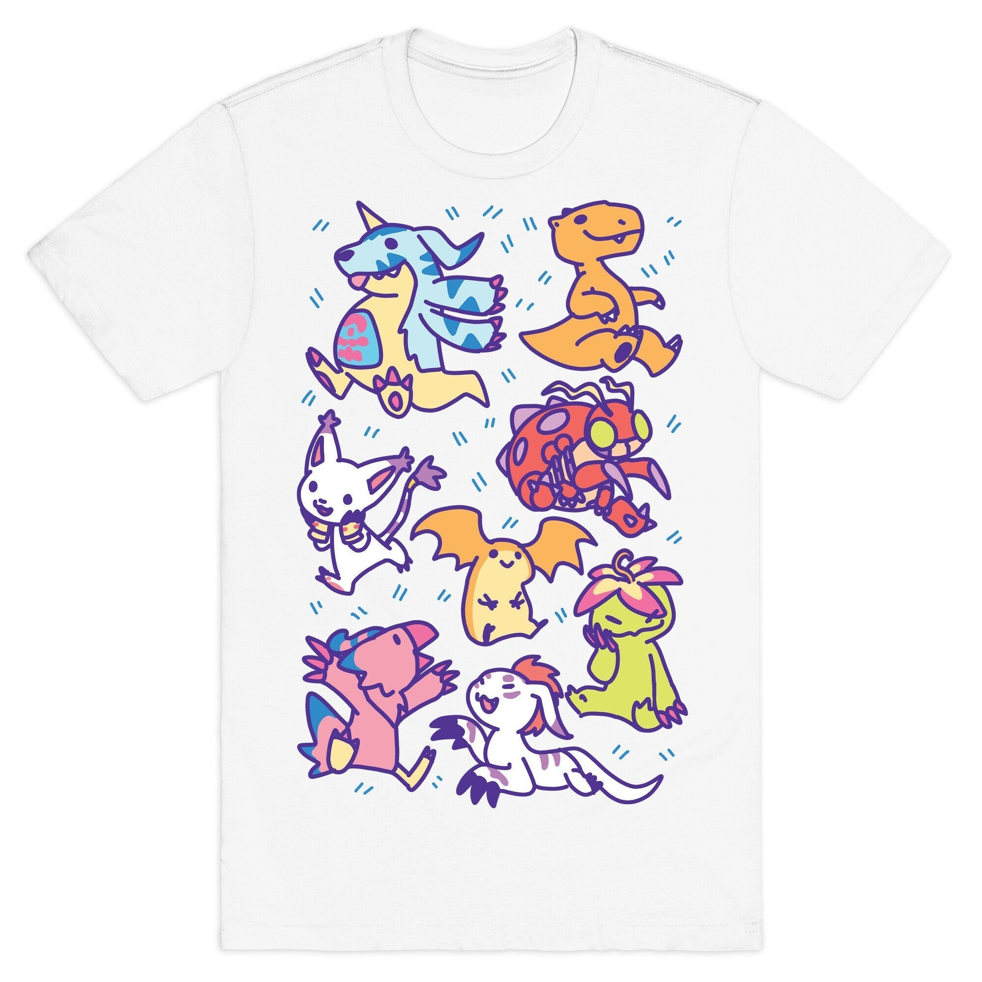 Digital Monsters Pattern T-Shirt Hoodie, Sweatshirt | CoreVibeTees.com (Image 2)