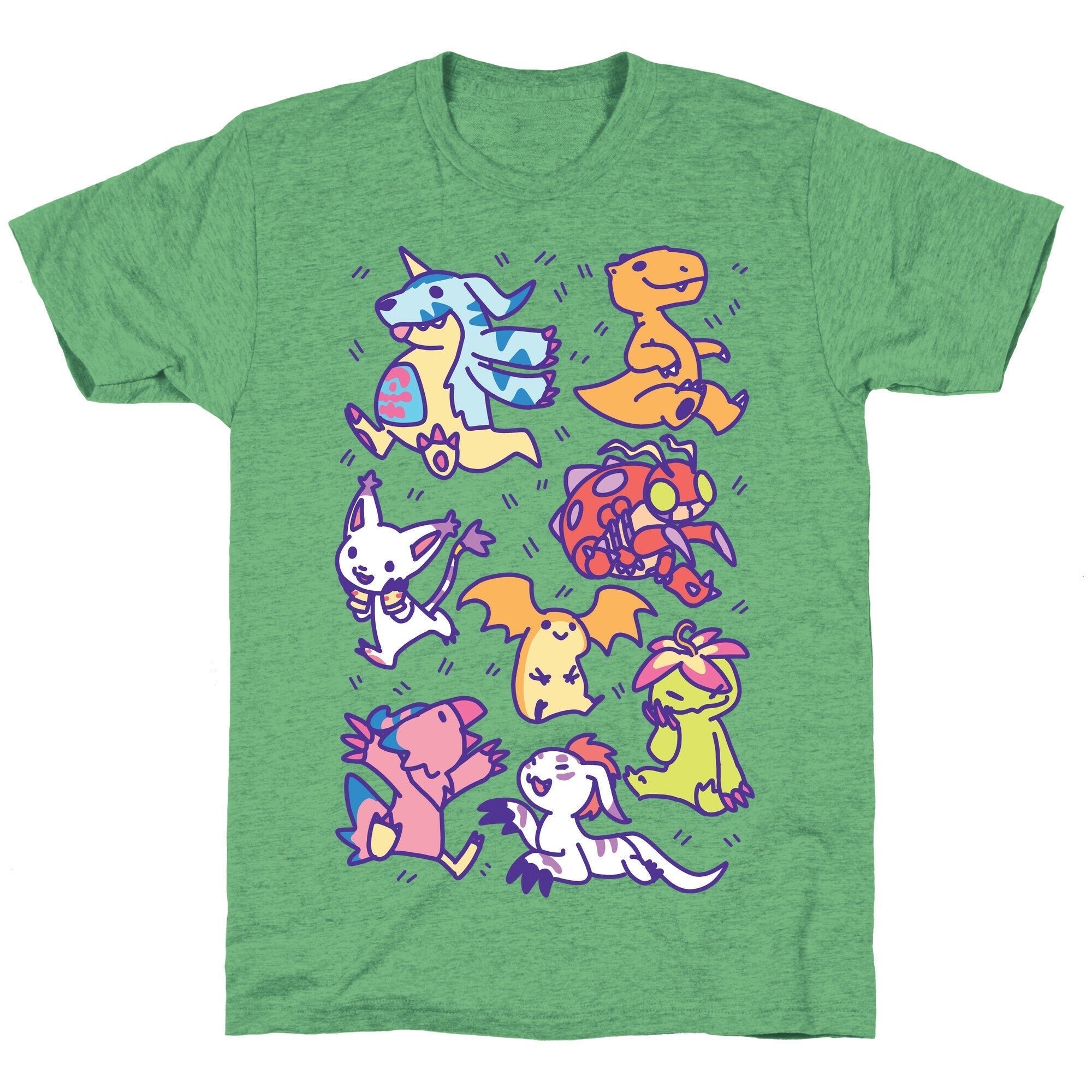 Digital Monsters Pattern Unisex Triblend Tee Style001 Hoodie, Sweatshirt | CoreVibeTees.com (Image 2)