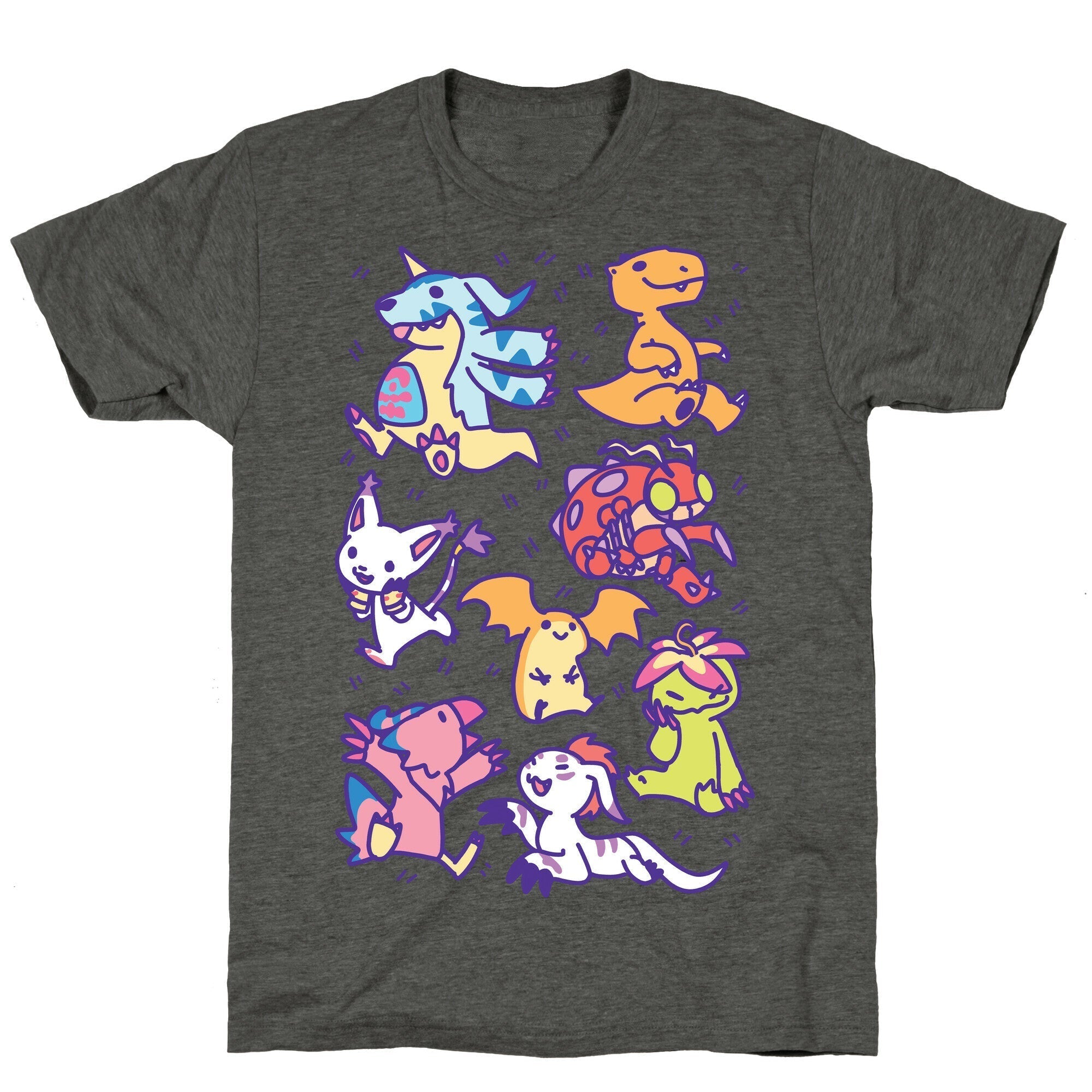 Digital Monsters Pattern Unisex Triblend Tee Style001 Hoodie, Sweatshirt | CoreVibeTees.com (Image 3)