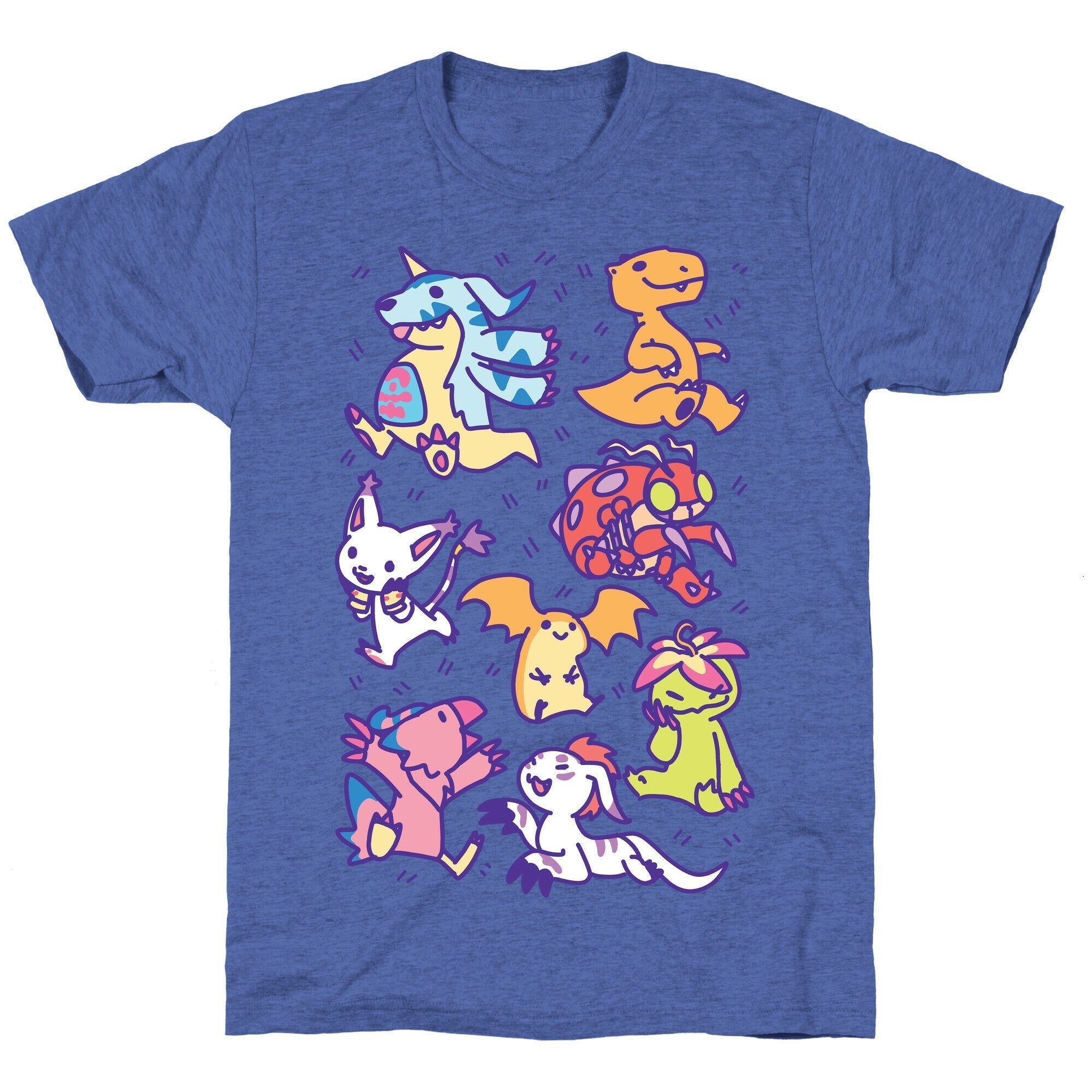 Digital Monsters Pattern Unisex Triblend Tee Style001 Hoodie, Sweatshirt | CoreVibeTees.com (Image 5)