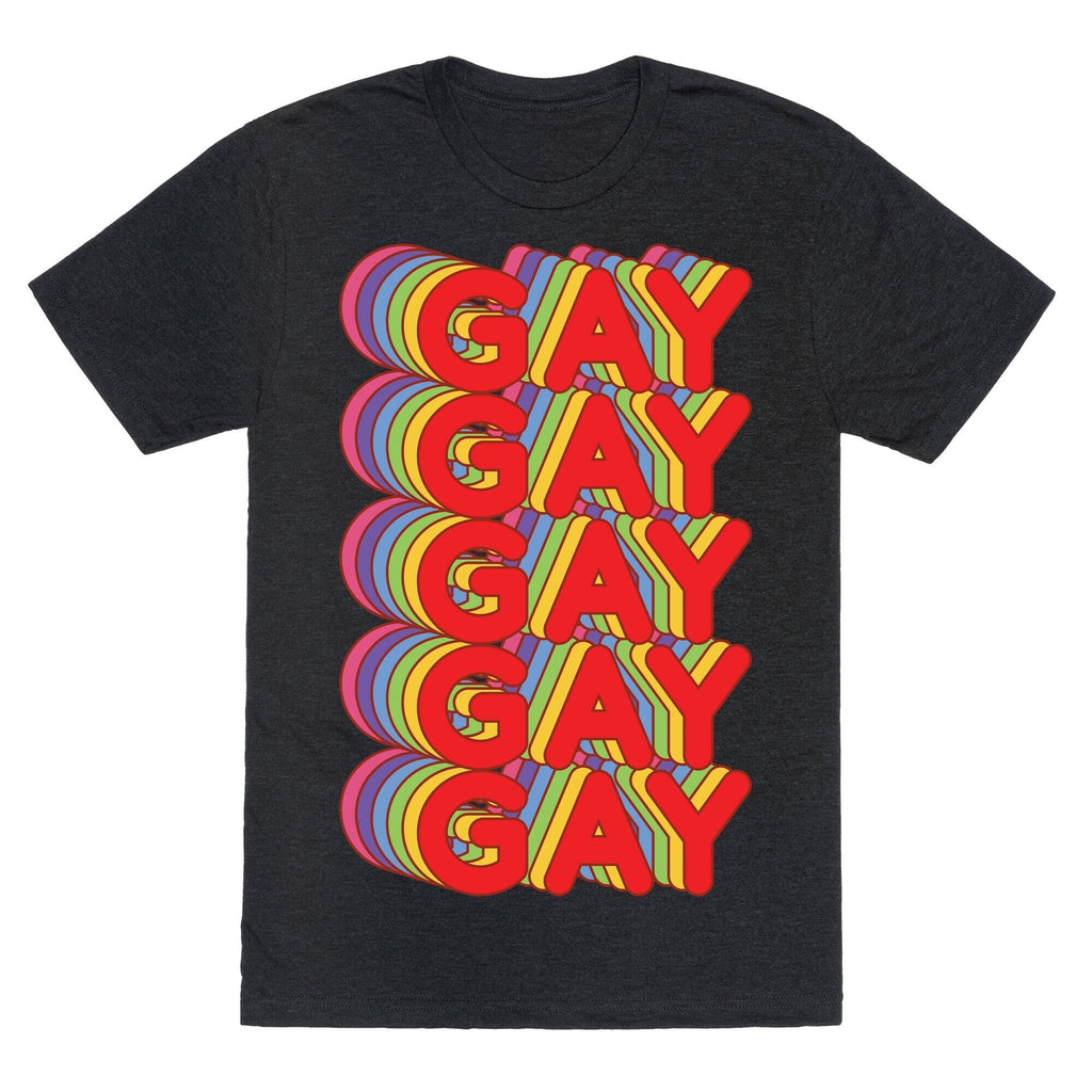 Gay Retro Rainbow Unisex Triblend Tee Hoodie, Sweatshirt | CoreVibeTees.com (Image 1)