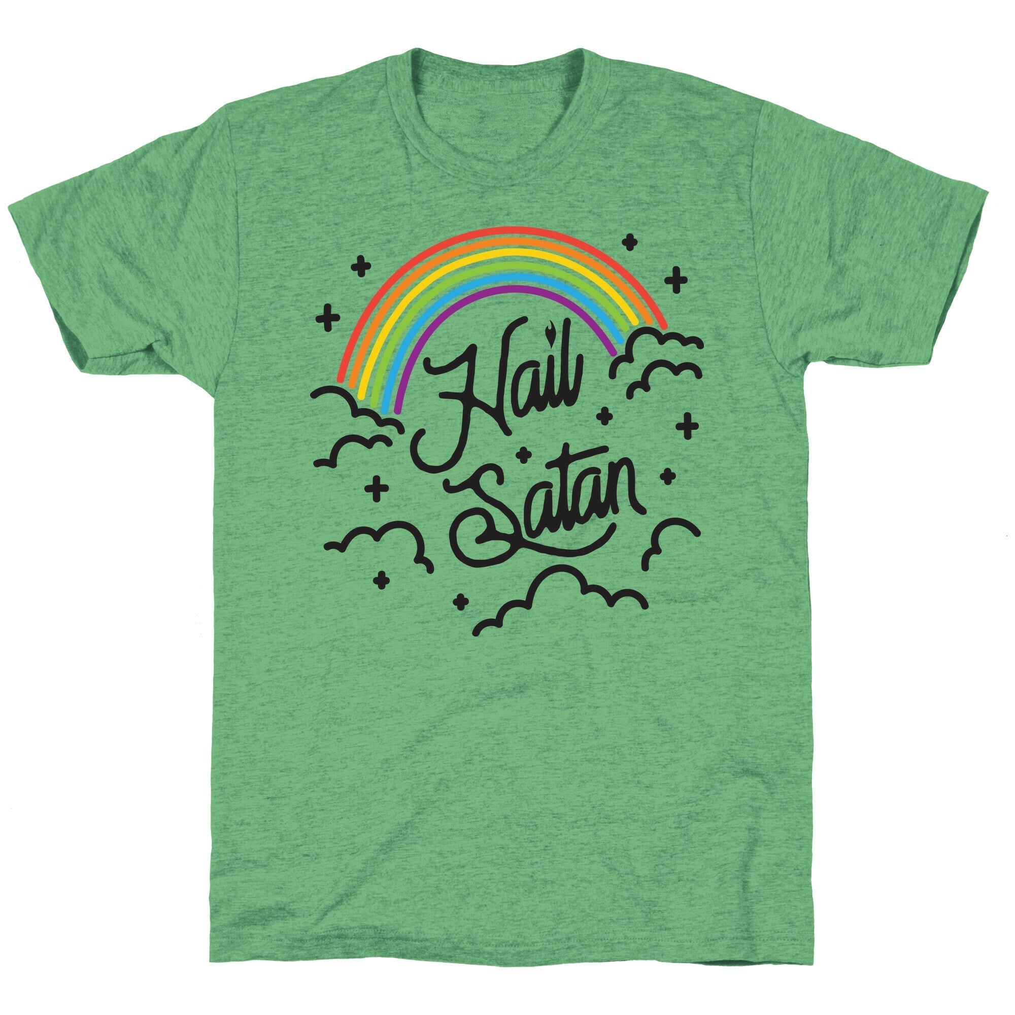 Hail Satan Rainbow Unisex Triblend Tee Hoodie, Sweatshirt | CoreVibeTees.com (Image 1)