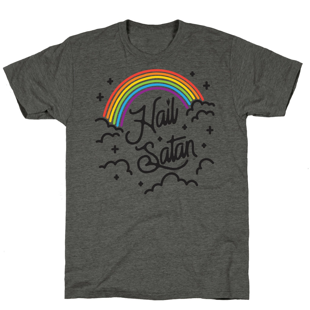 Hail Satan Rainbow Unisex Triblend Tee Hoodie, Sweatshirt | CoreVibeTees.com (Image 2)
