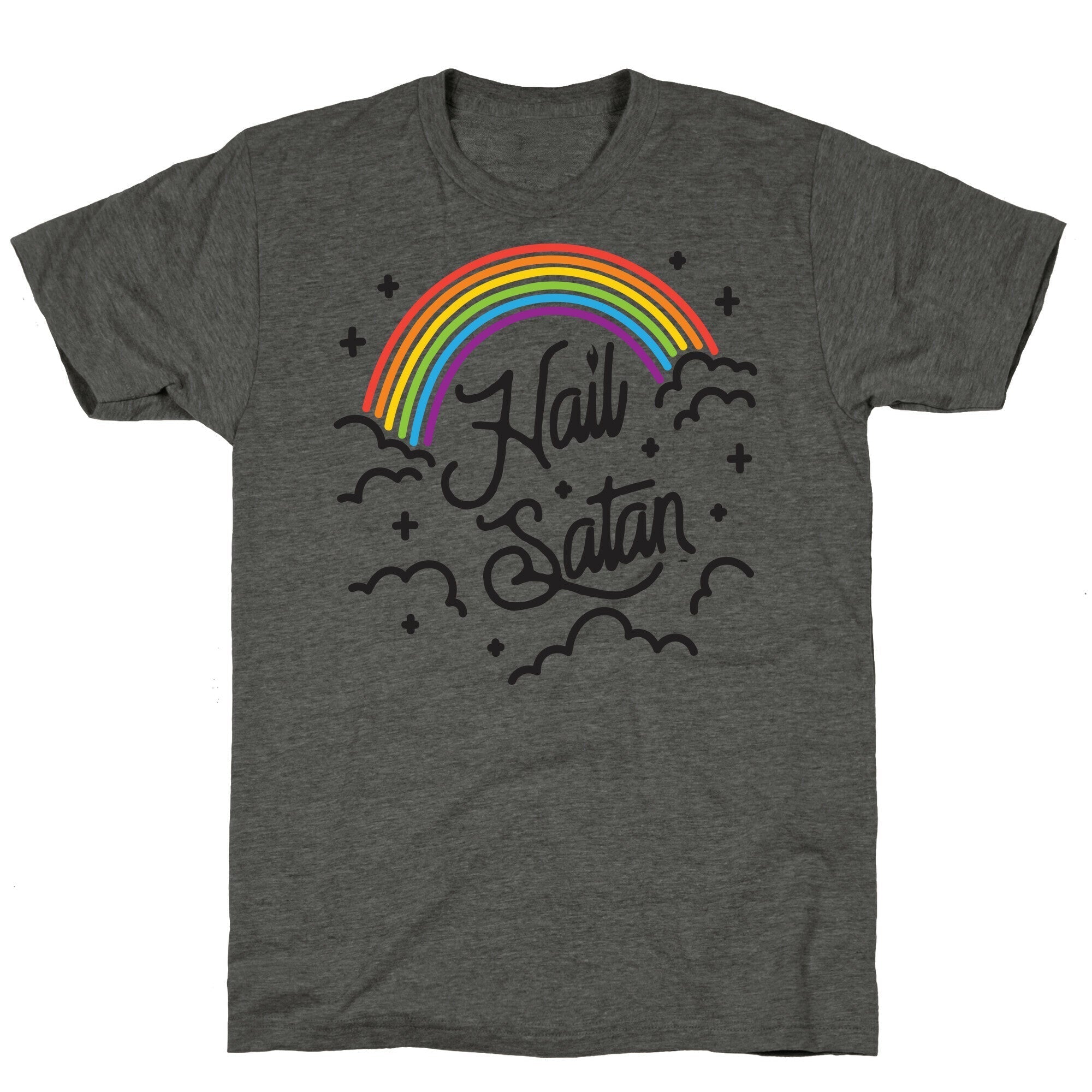 Hail Satan Rainbow Unisex Triblend Tee Hoodie, Sweatshirt | CoreVibeTees.com (Image 2)