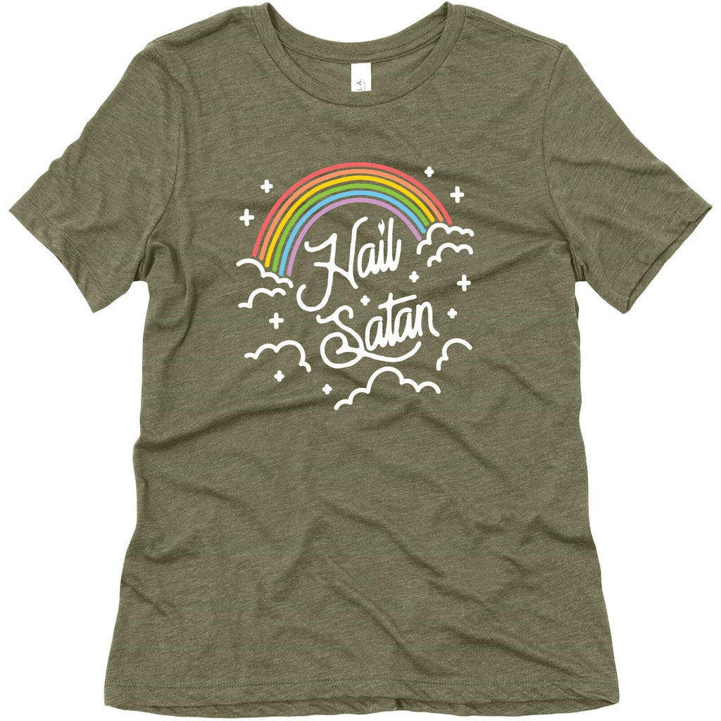 Hail Satan Rainbow Women's Triblend Tee Hoodie, Sweatshirt | CoreVibeTees.com (Image 5)