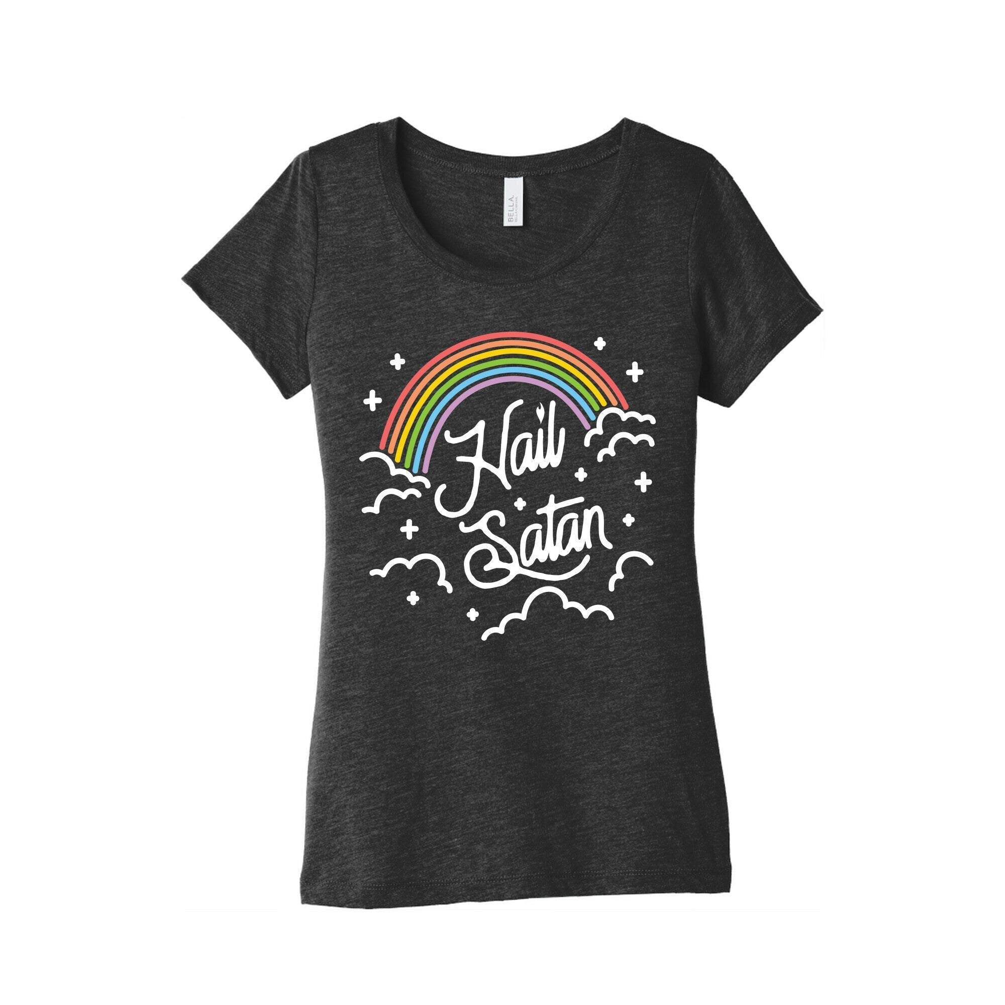 Hail Satan Rainbow Women's Triblend Tee Hoodie, Sweatshirt | CoreVibeTees.com (Image 2)