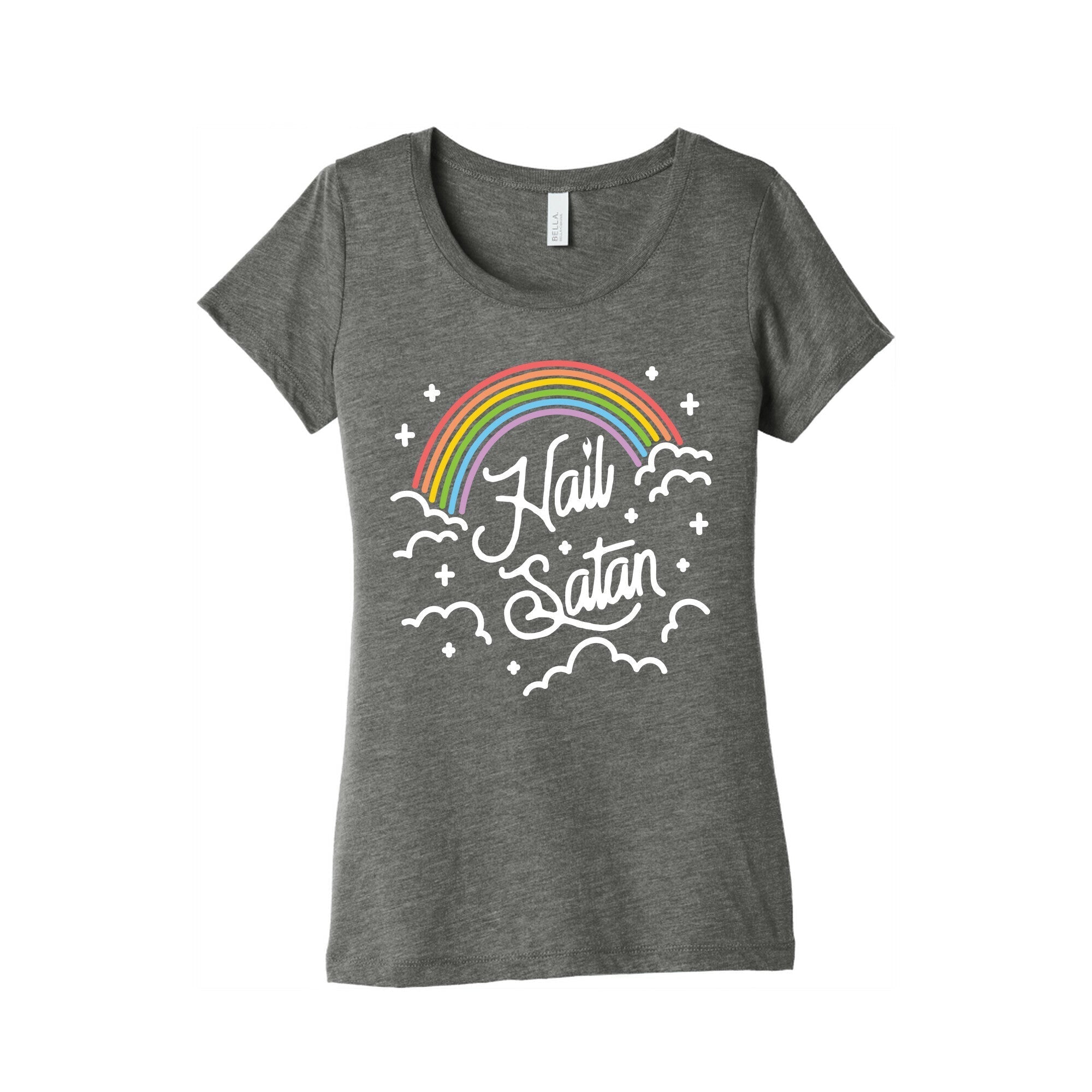 Hail Satan Rainbow Women's Triblend Tee Hoodie, Sweatshirt | CoreVibeTees.com (Image 3)