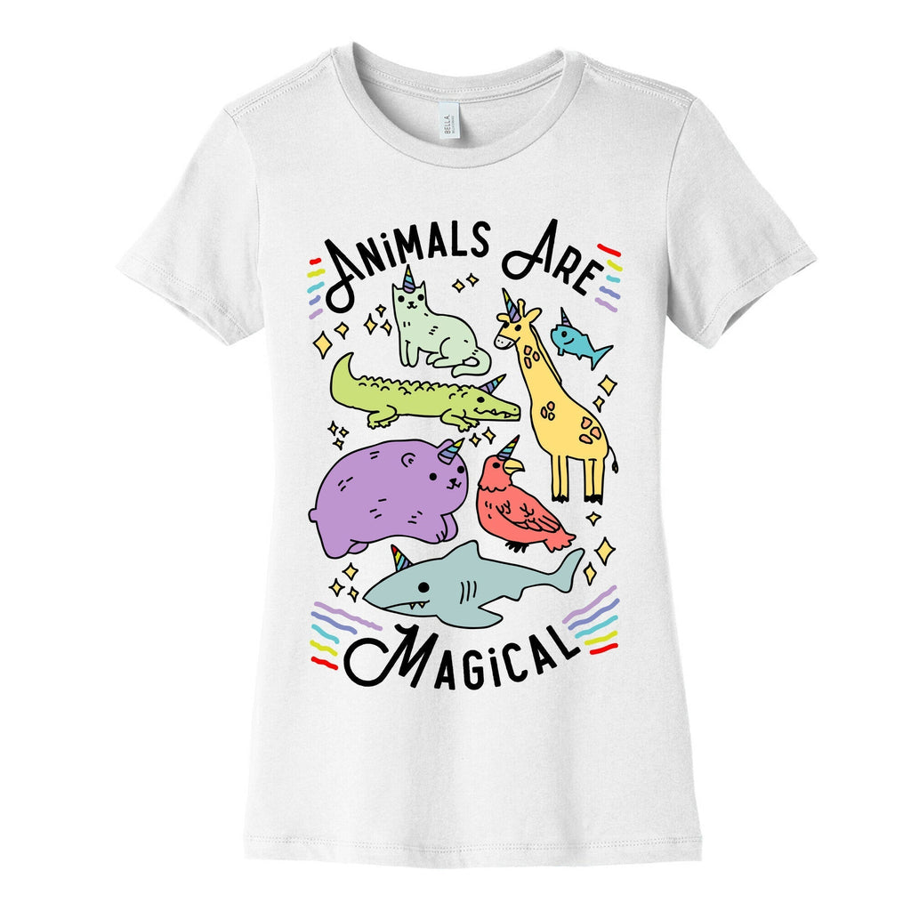 Animals Are Magical Women's Cotton Tee Hoodie, Sweatshirt | CoreVibeTees.com (Image 4)